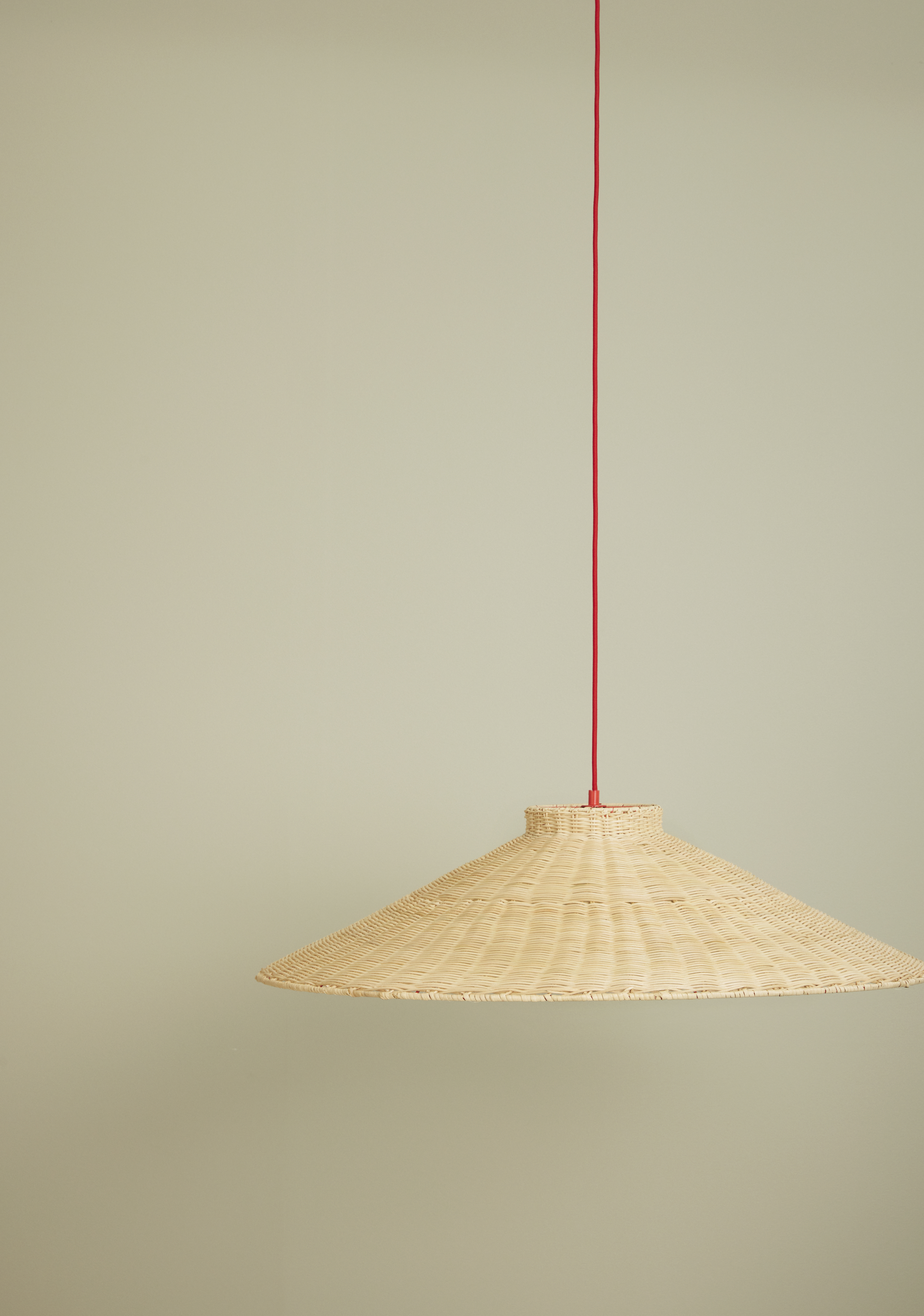 Hübsch Chand Taklampa Natur/Röd