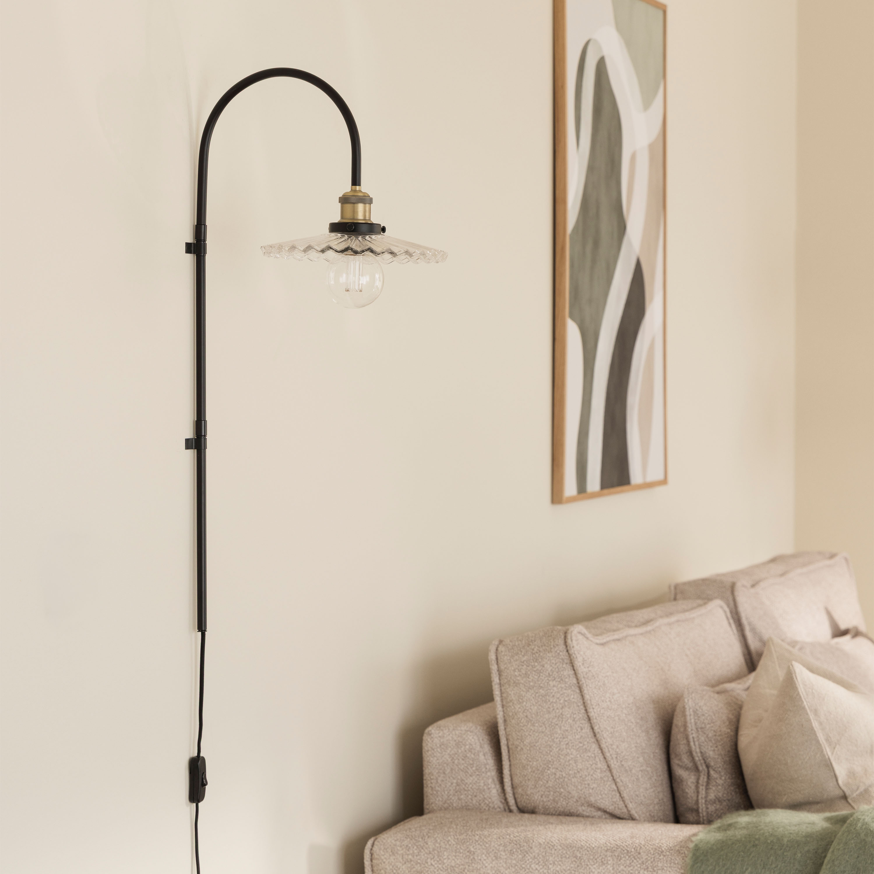 Globen Lighting Cobbler Wandleuchte Klar 75cm