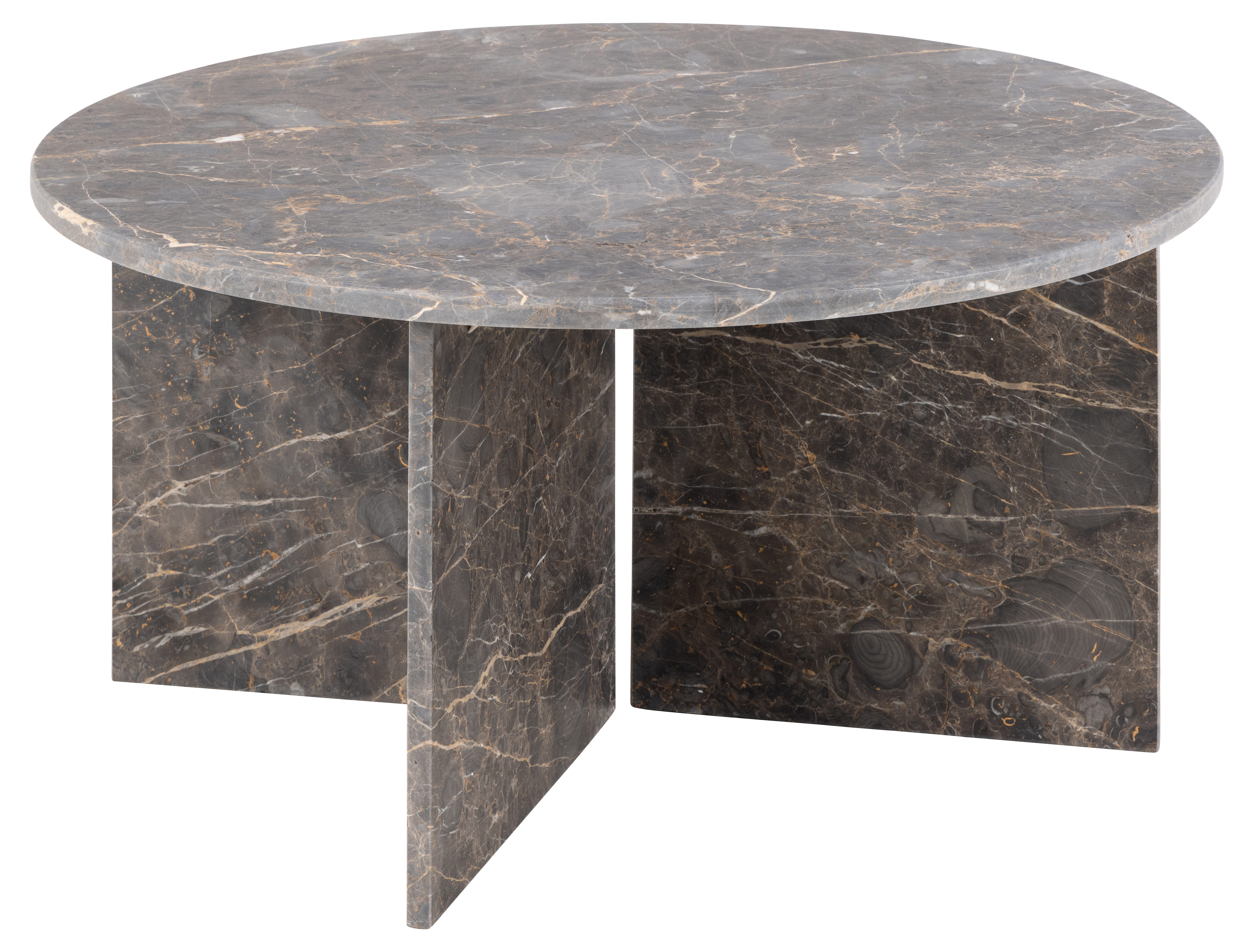 Sleepo Collection - Ilex Couchtisch Rund Marmor Brown Marron Ø90 - Grau