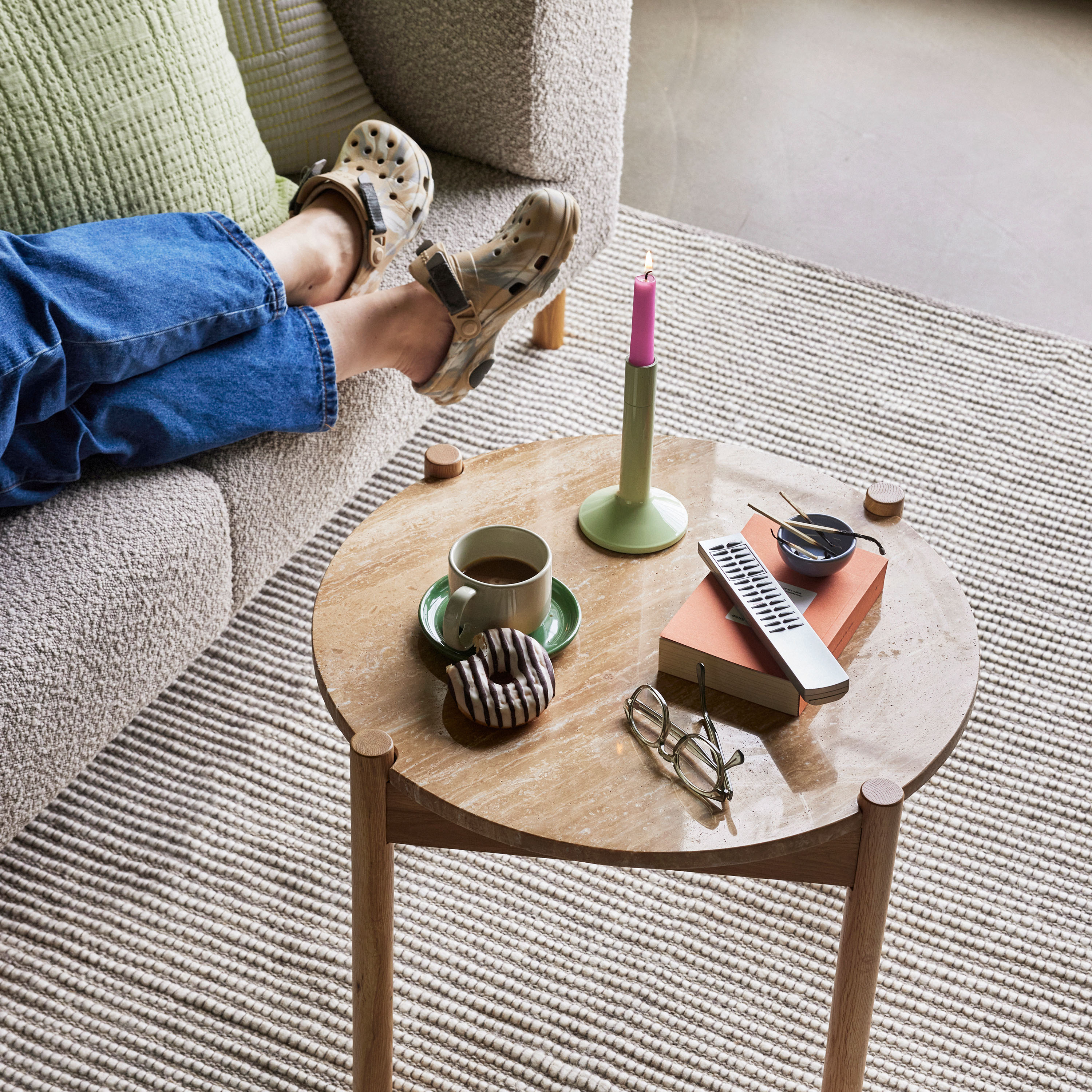 Hübsch Four Satsbord Natural 2-pack