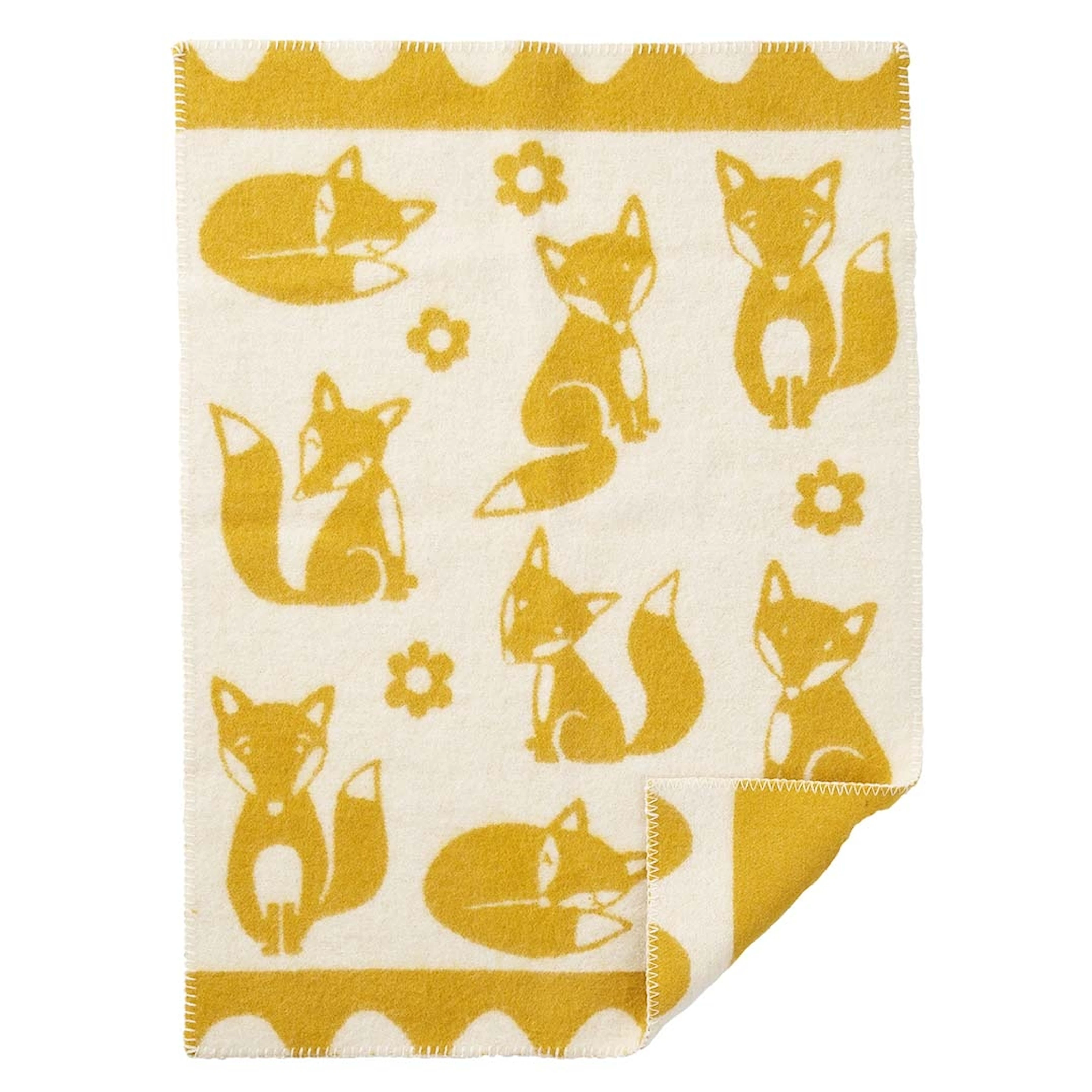 Fox Ökologische Wolldecke Gelb
