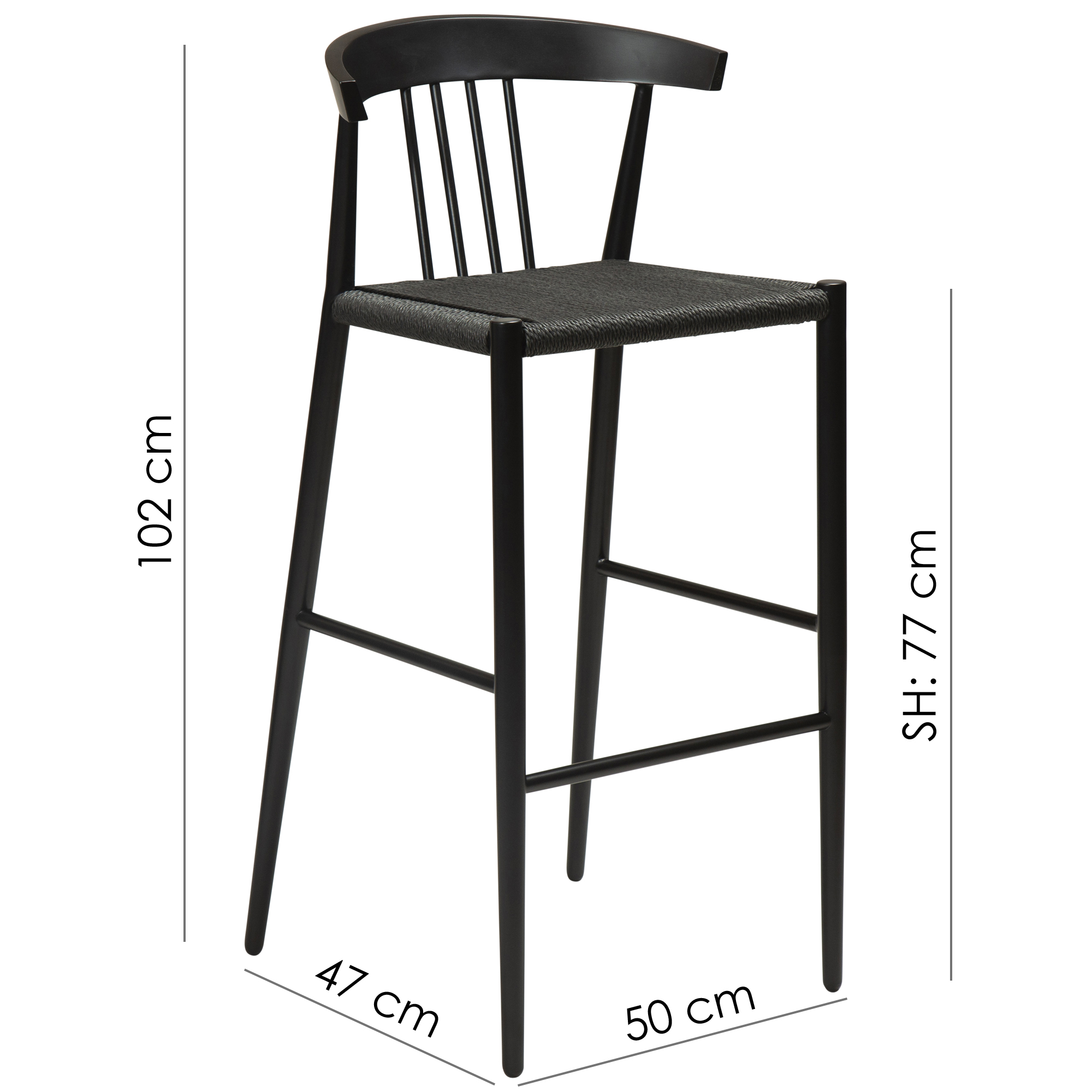 Dan Form Sava Barstol Svart 67cm
