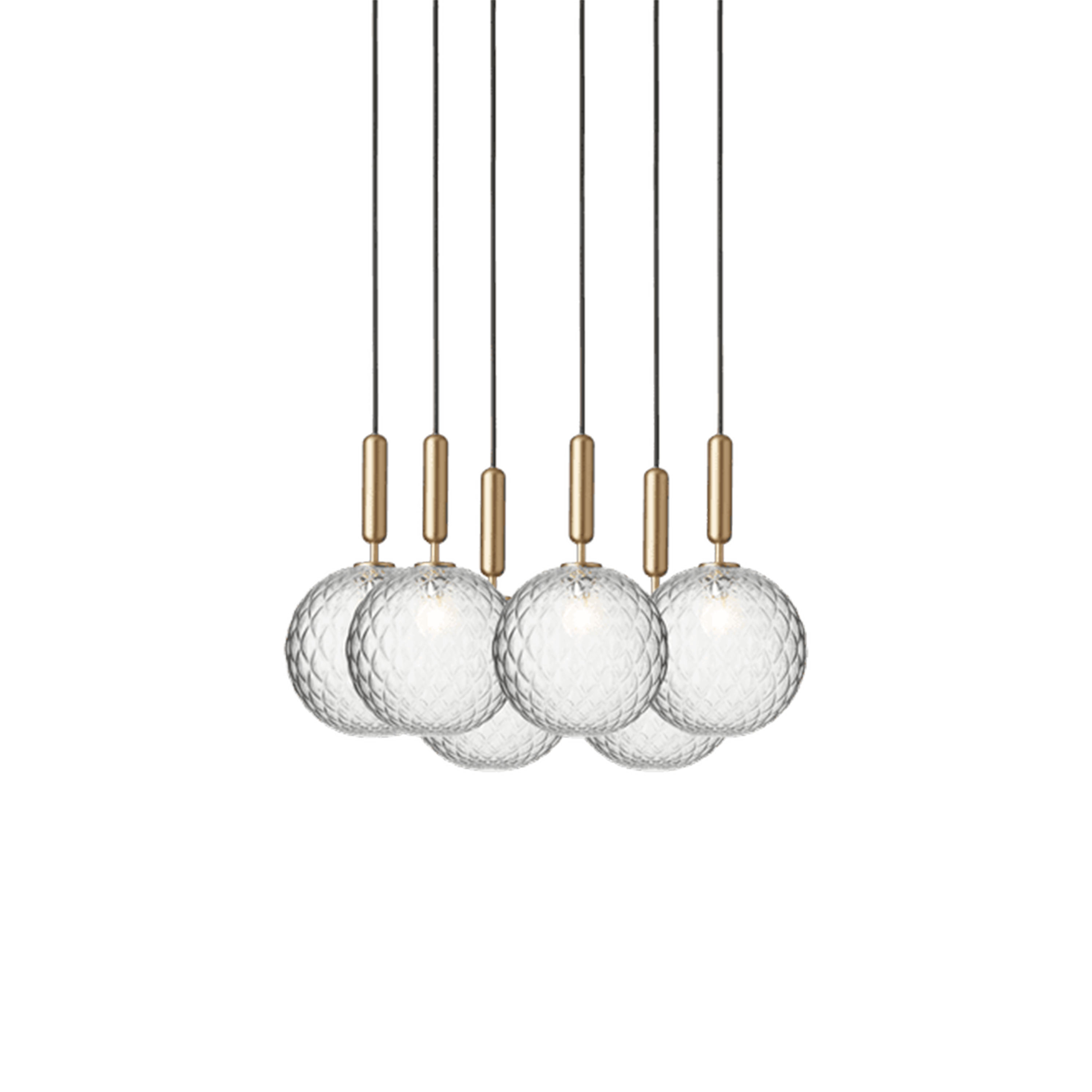 Nuura Miira 6 Taklampa Brass/Optic Clear Ø47