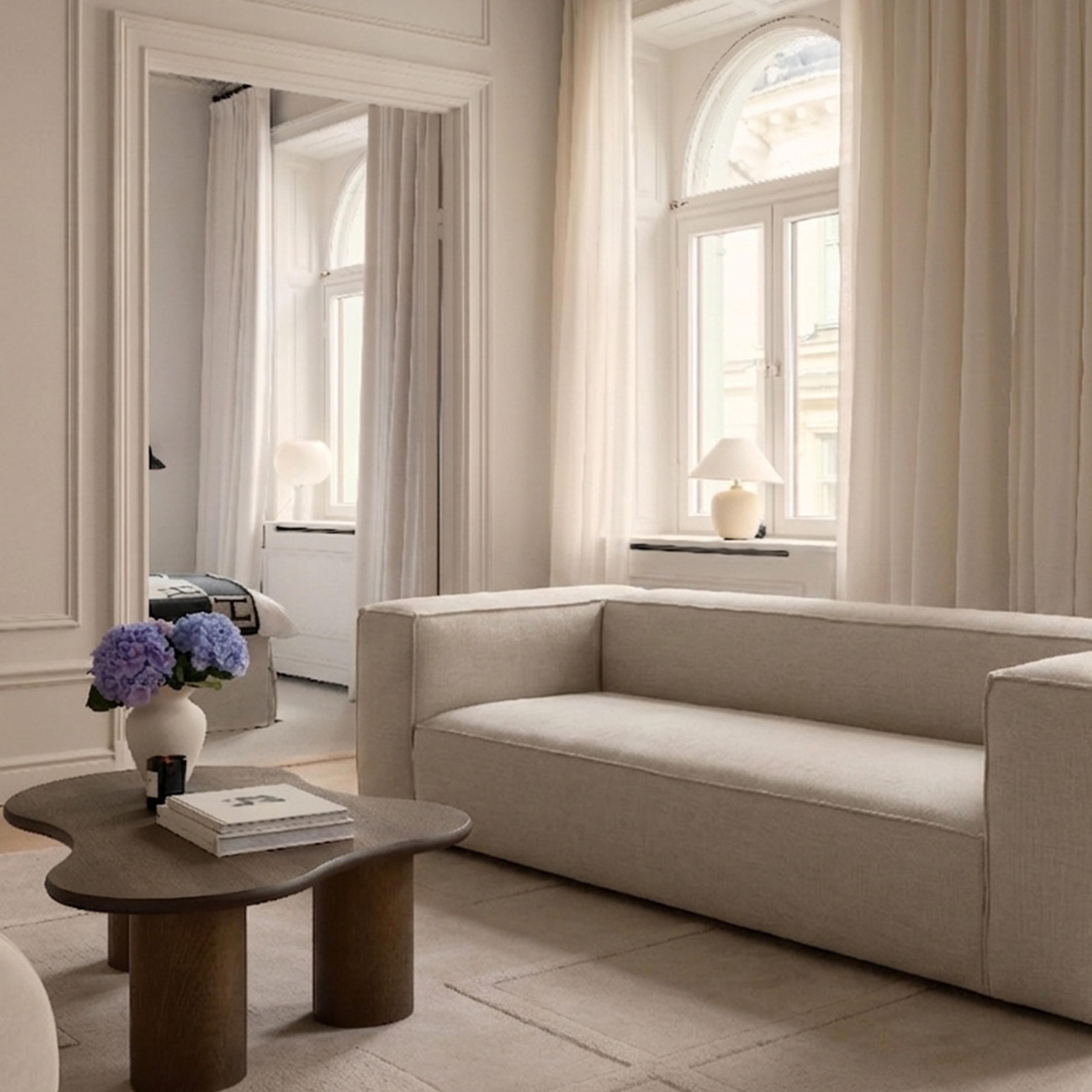 Sleepo Collection Luca 4-istuttava sohva creme 265 cm