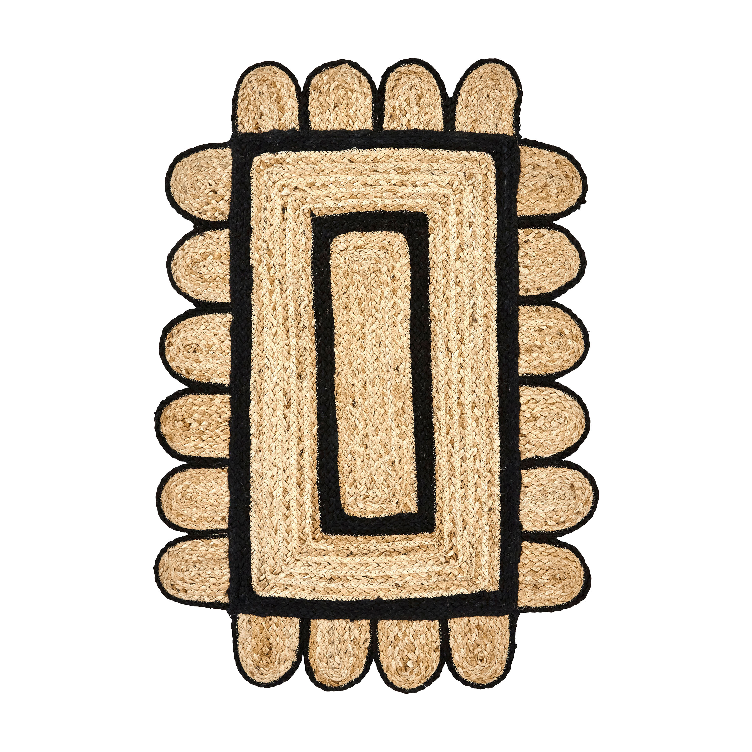 House Doctor - Denta Matte Svart 90x60 - Jute- & Sisaltepper