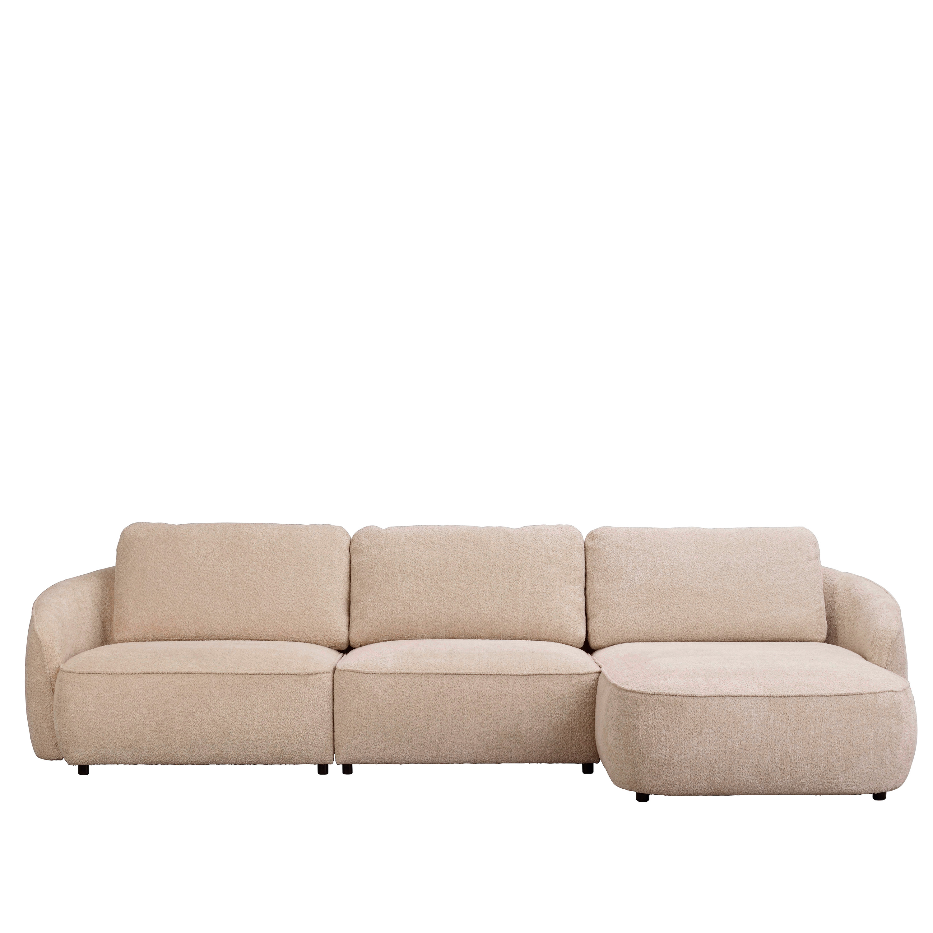 Norris 4-sits Soffa Schäslong Höger Ljusbeige 319cm