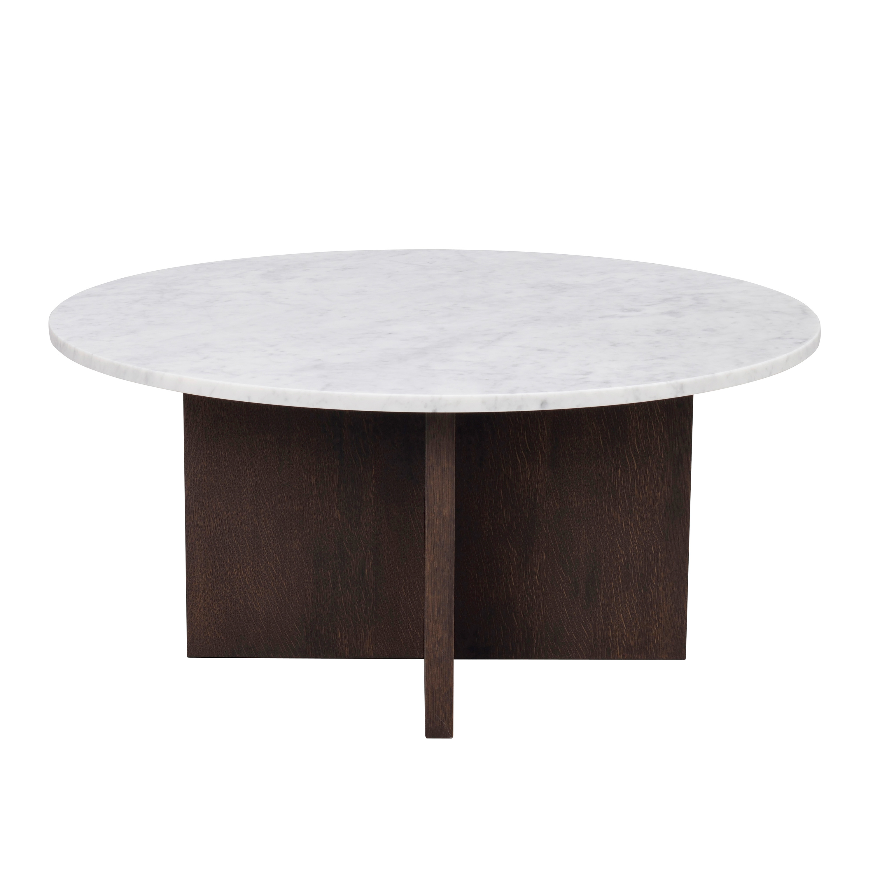 Rowico Home Brooksville Soffbord Vit Marmor/Ek Ø90