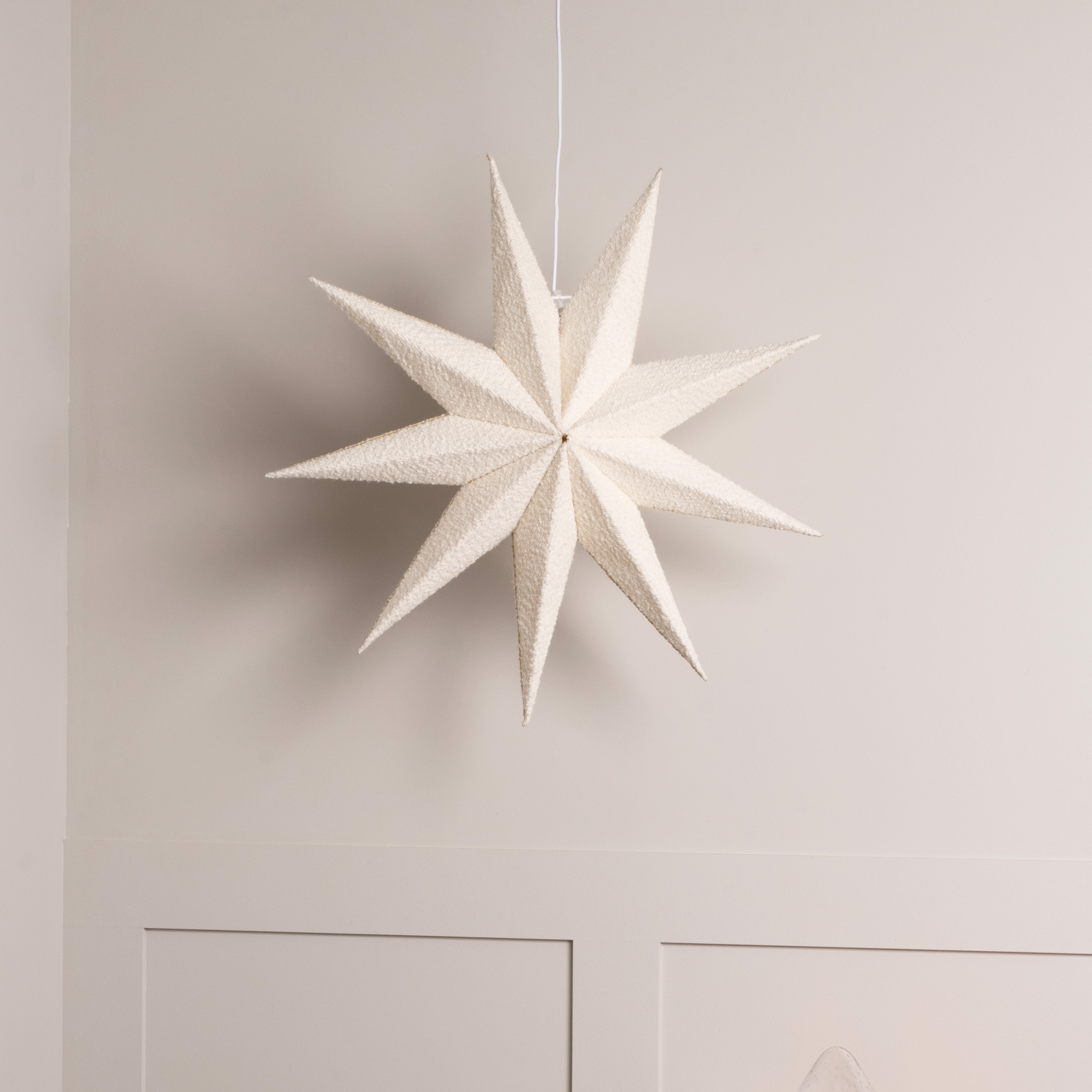 Globen Lighting Stella Julestjerne Hvit Bouclé 60cm