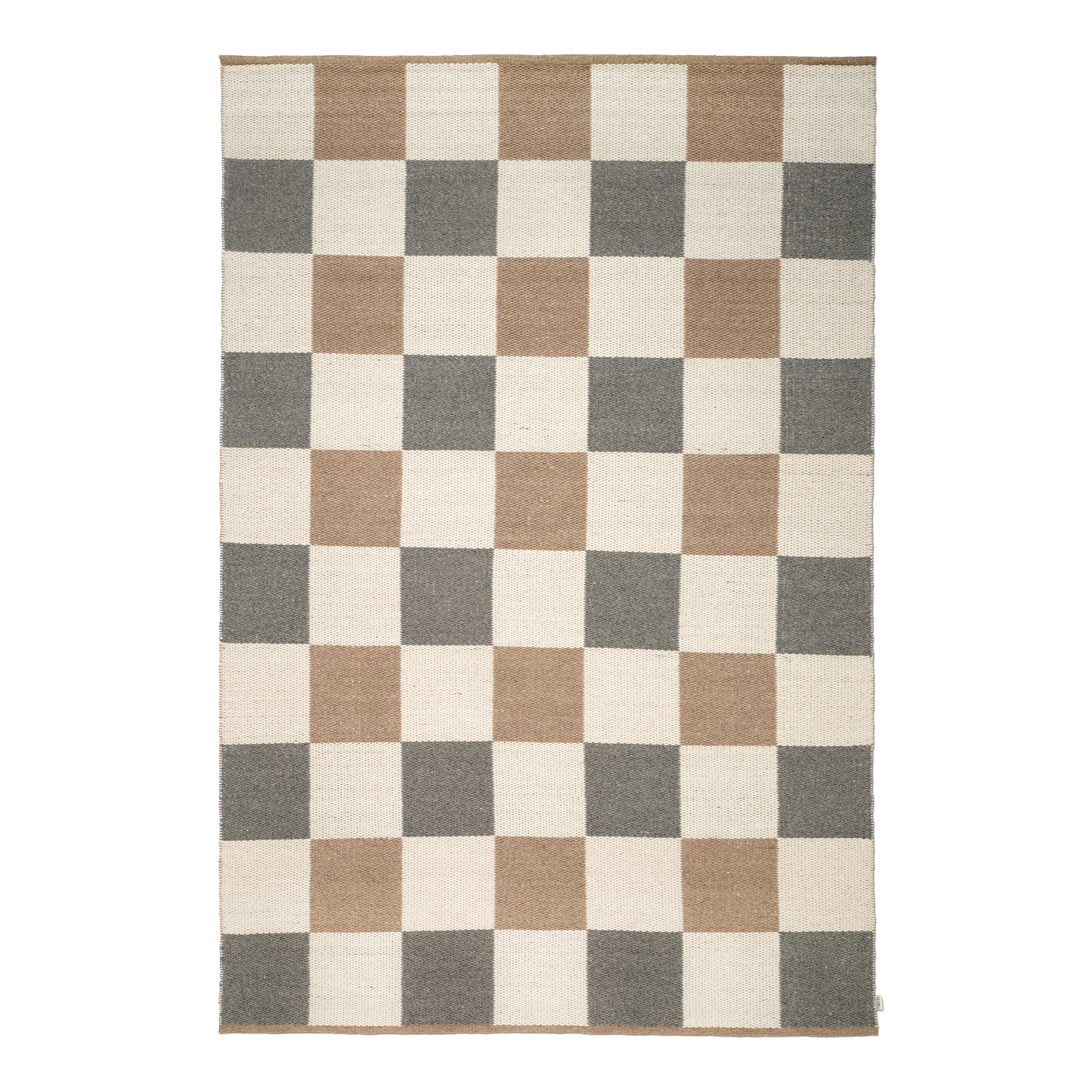 Checked Ullmatta Grey/Natural 200x300