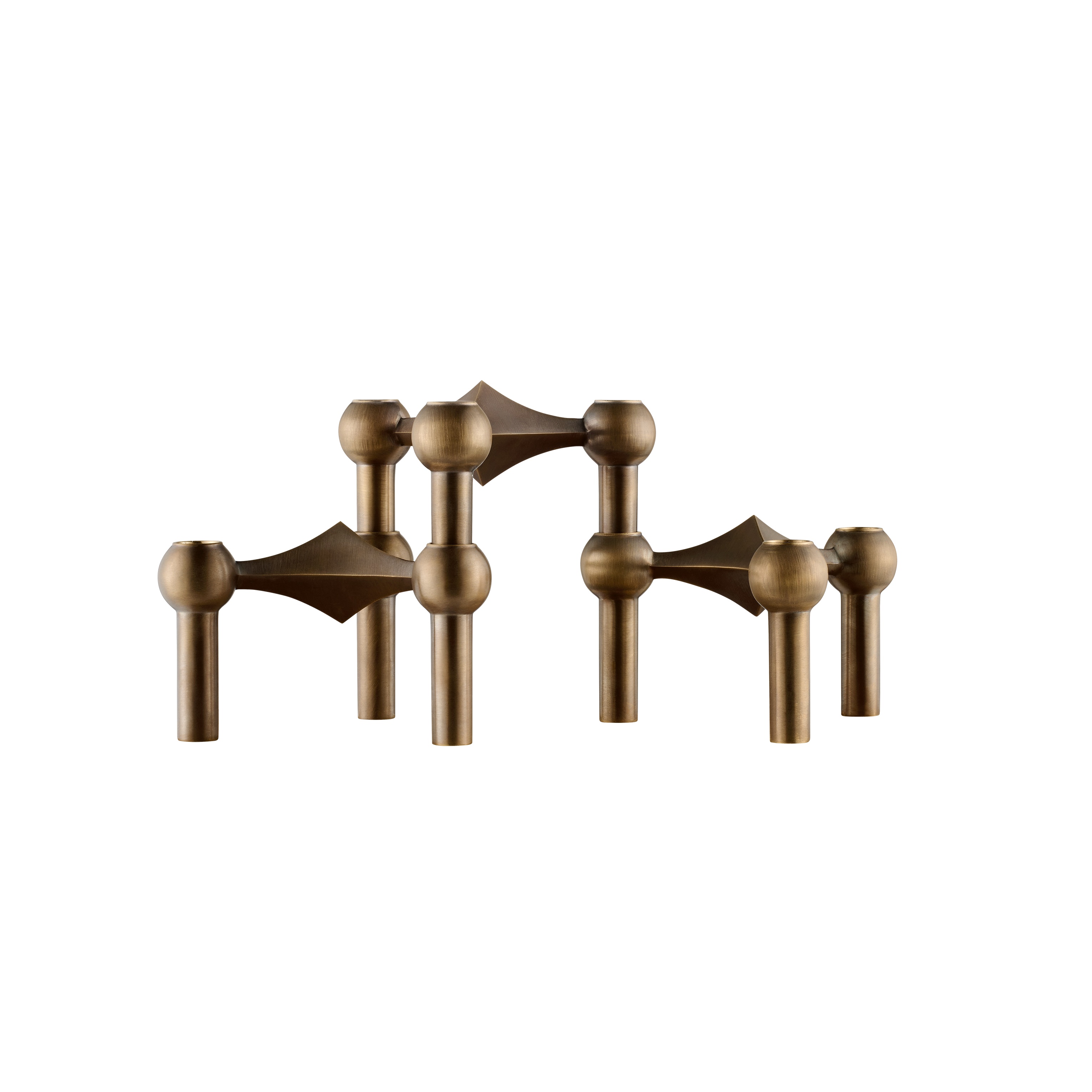 STOFF Nagel Ljusstake Bronzed Brass 3-pack - Guld