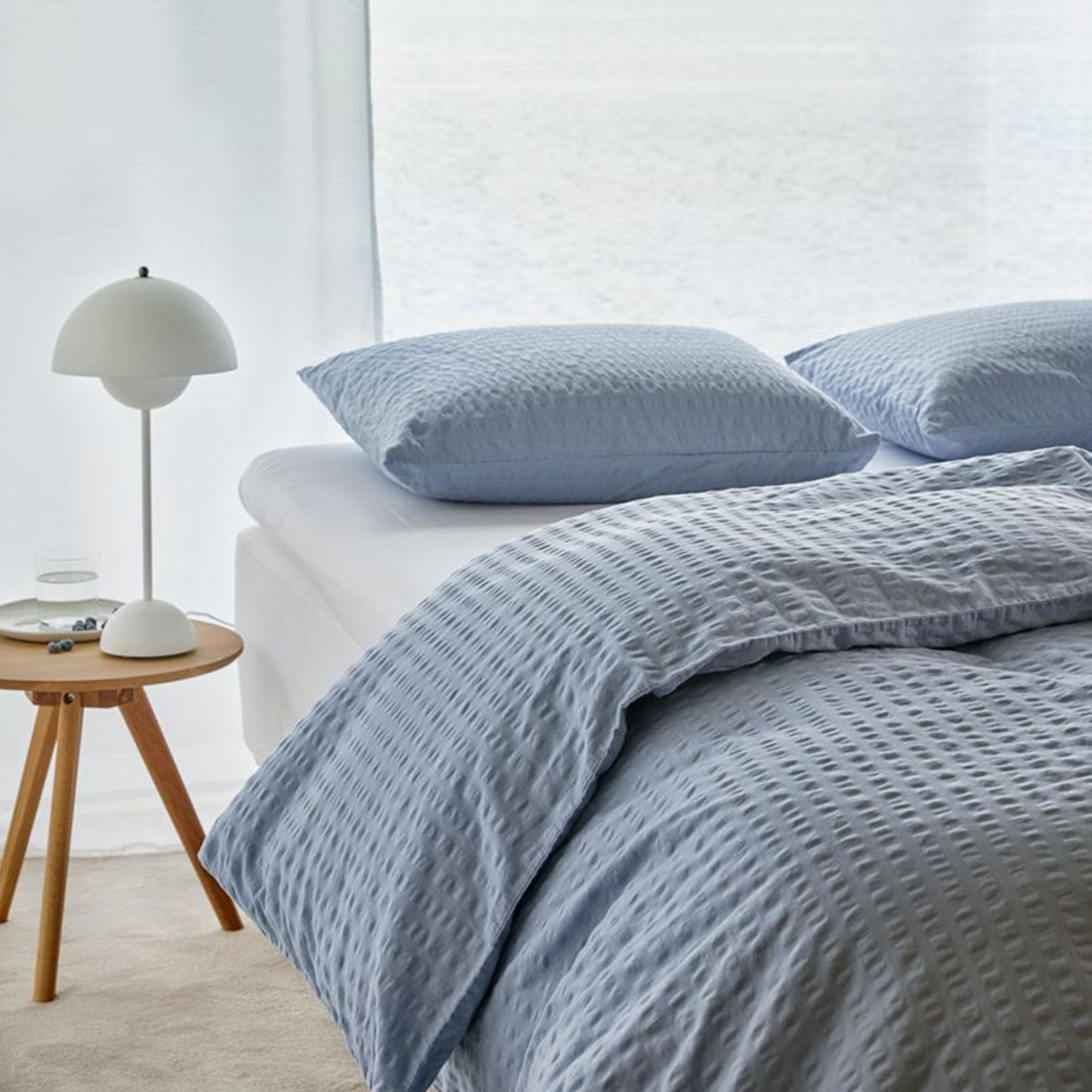 Høie Luna 2-del Påslakanset Krepp Zenblå