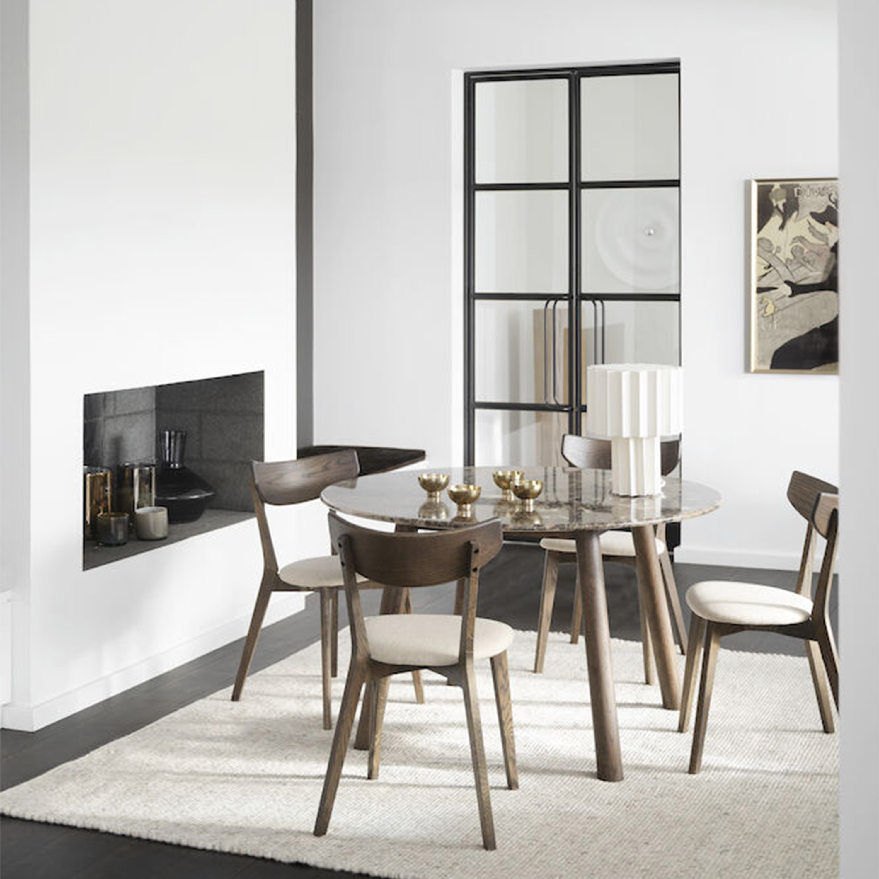 Rowico Home Ami Matstol Brun Ek/Beige