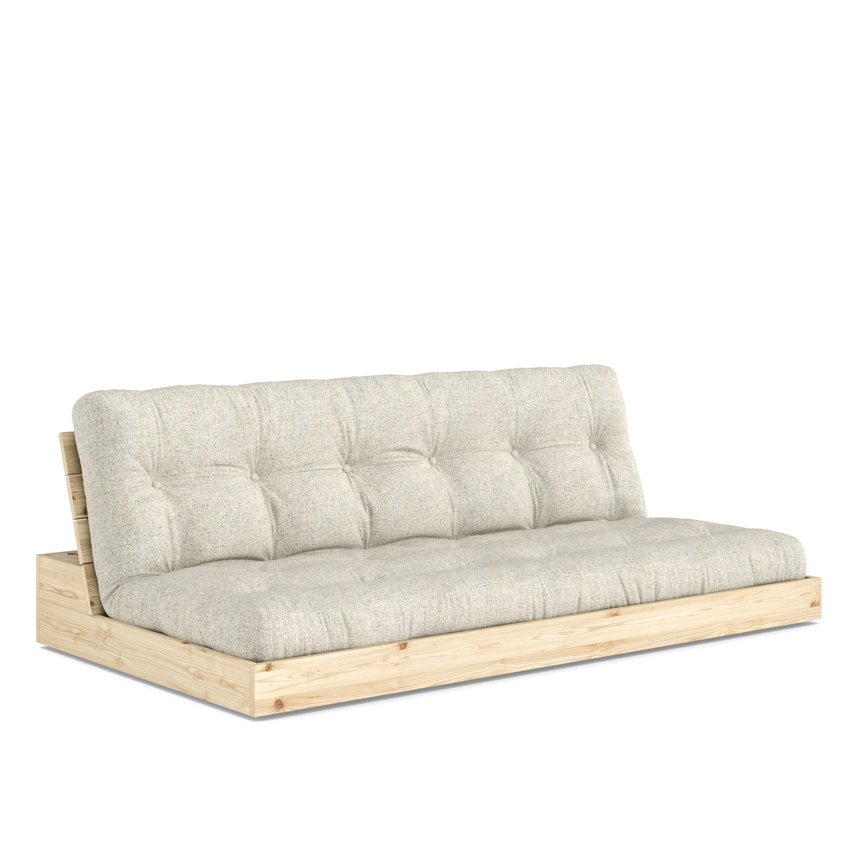 Karup Design Base Bäddsoffa Clear Lacquered/Soft Chalk 196cm