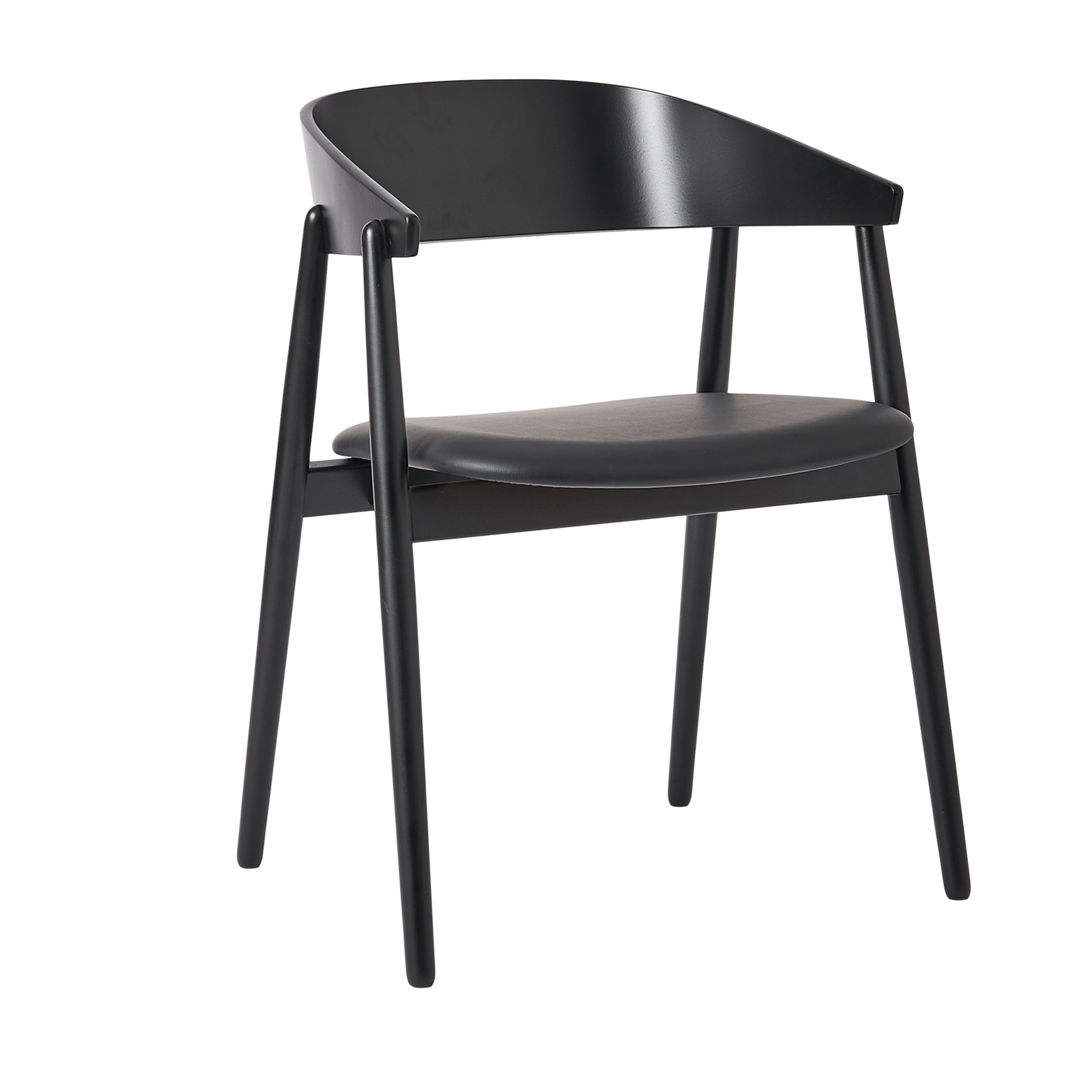 Andersen Furniture AC2 Käsinojatuoli Musta Tammi/Musta Nahka