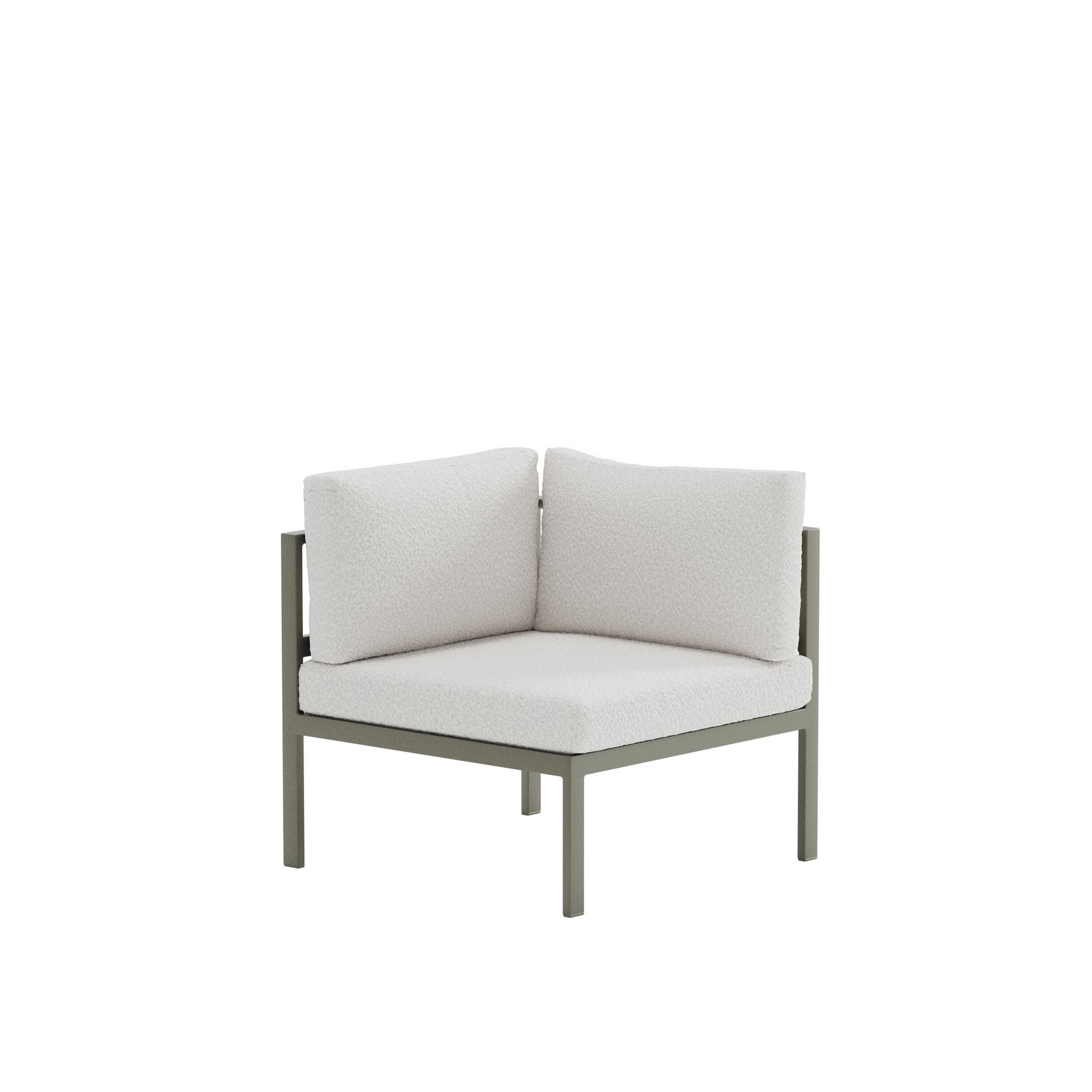 Copacabana Hörnmodul Brown/White Bouclé
