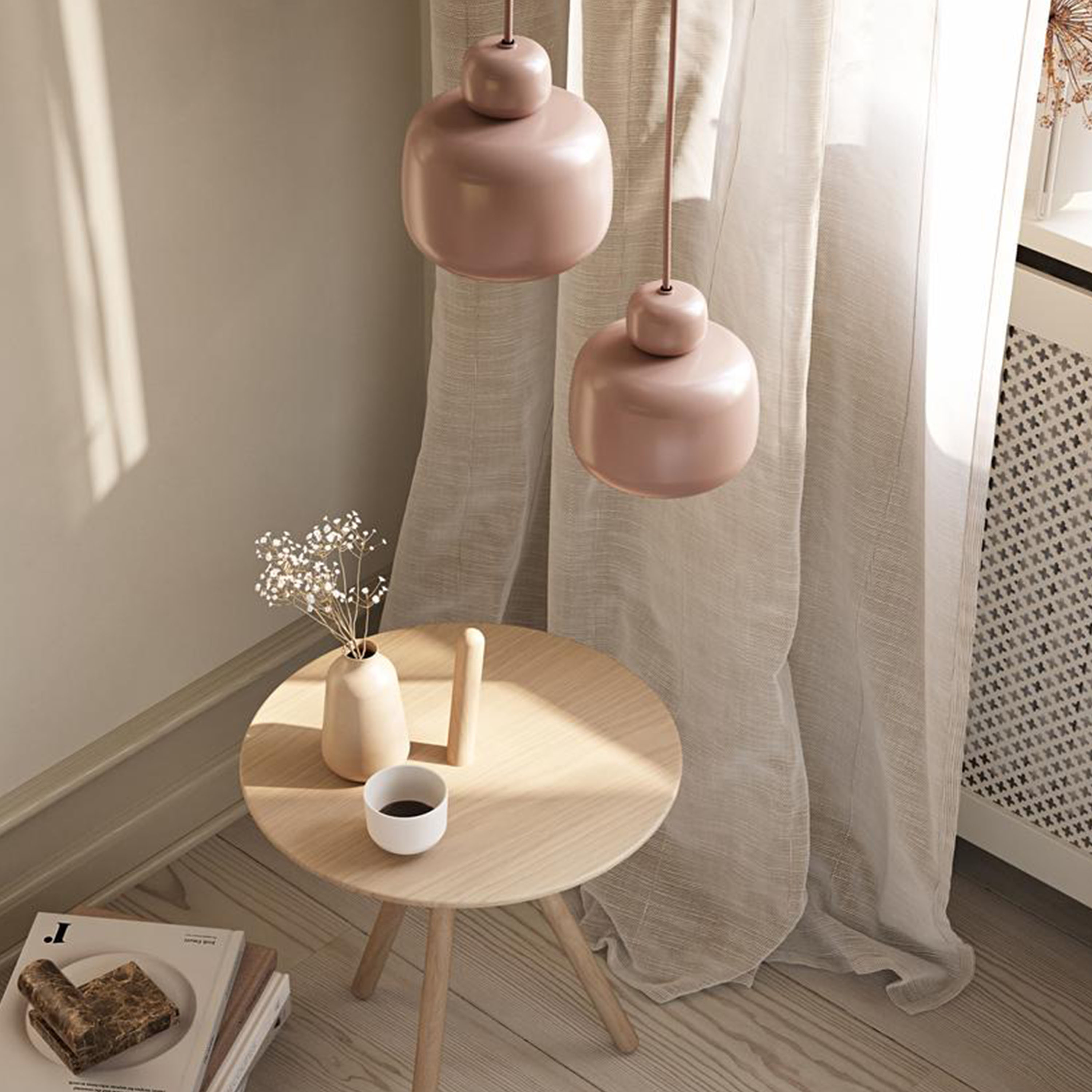 Woud Stone Riippuvalaisin Dusty Rose Small