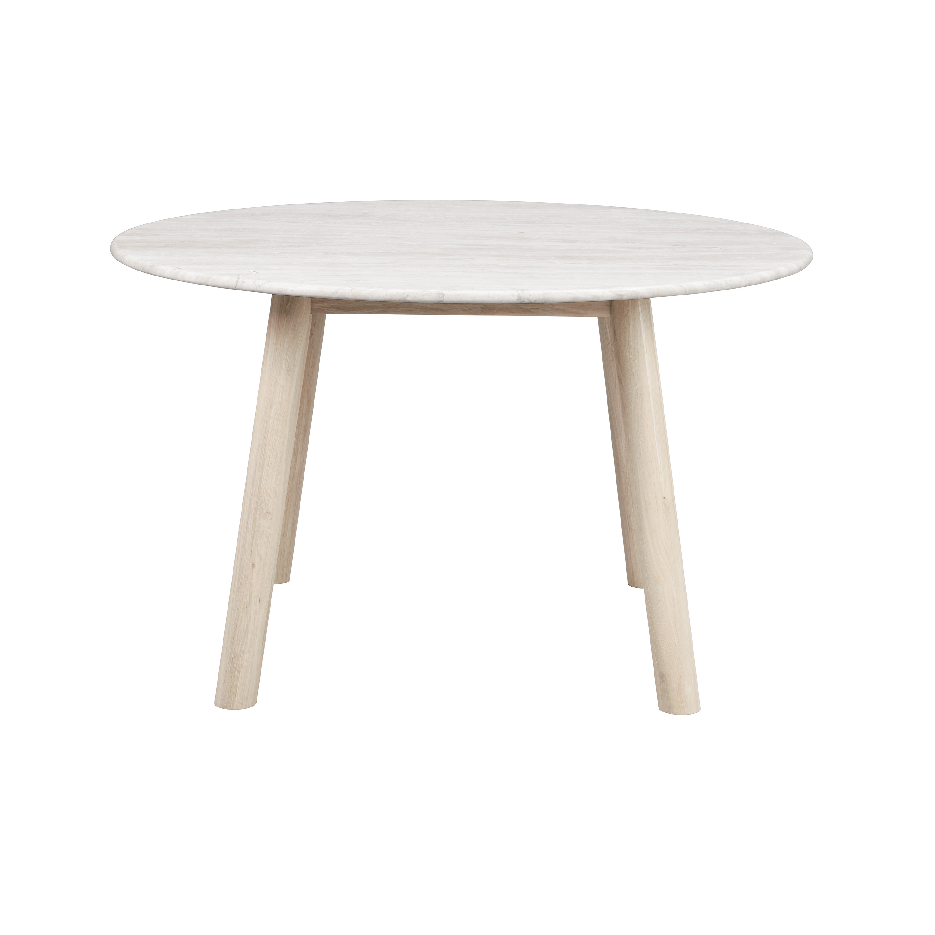 Taransay Esstisch Beige Travertin/Weiß pigmentierte Eiche Ø125