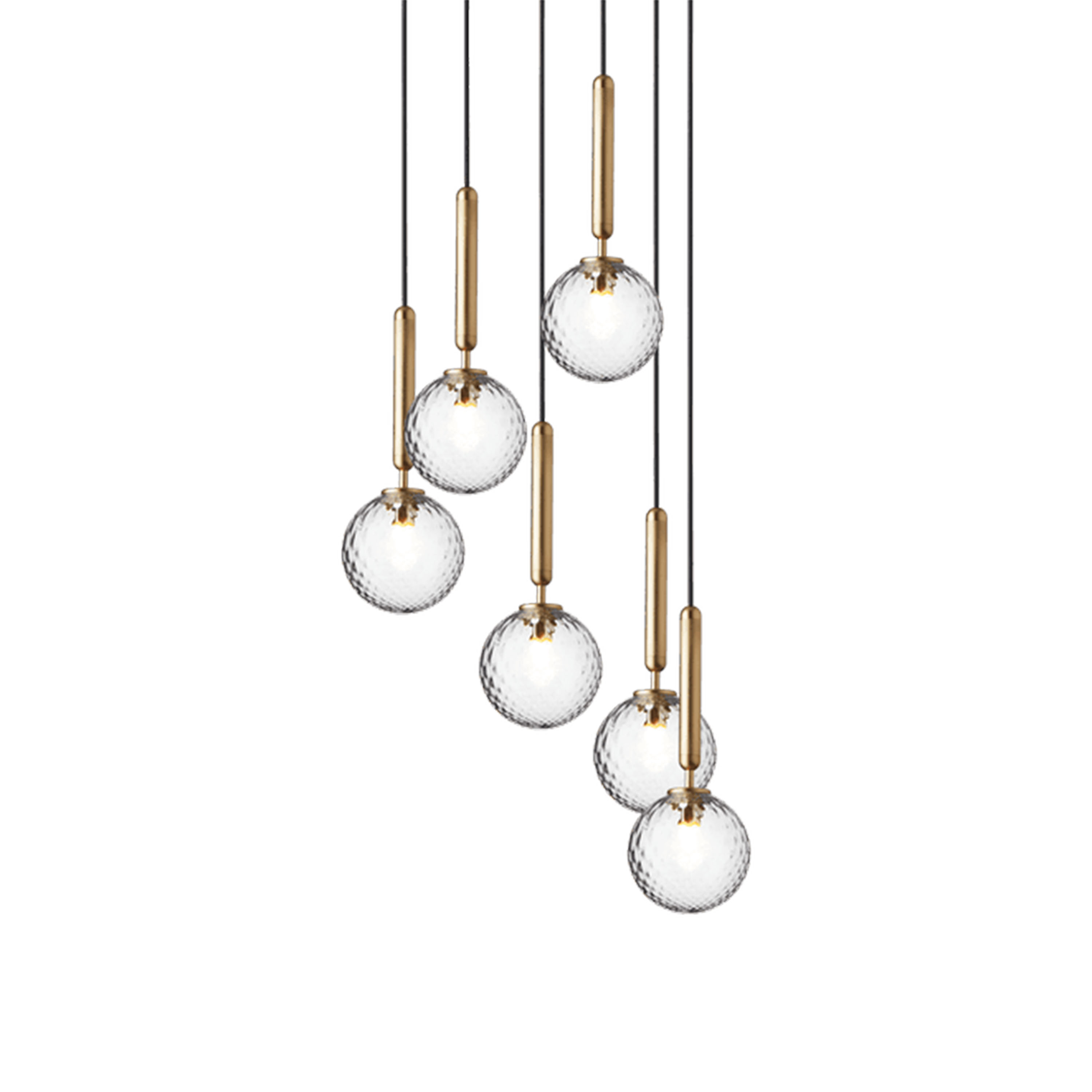 Miira 6 Taklampa Brass/Optic Clear Ø35