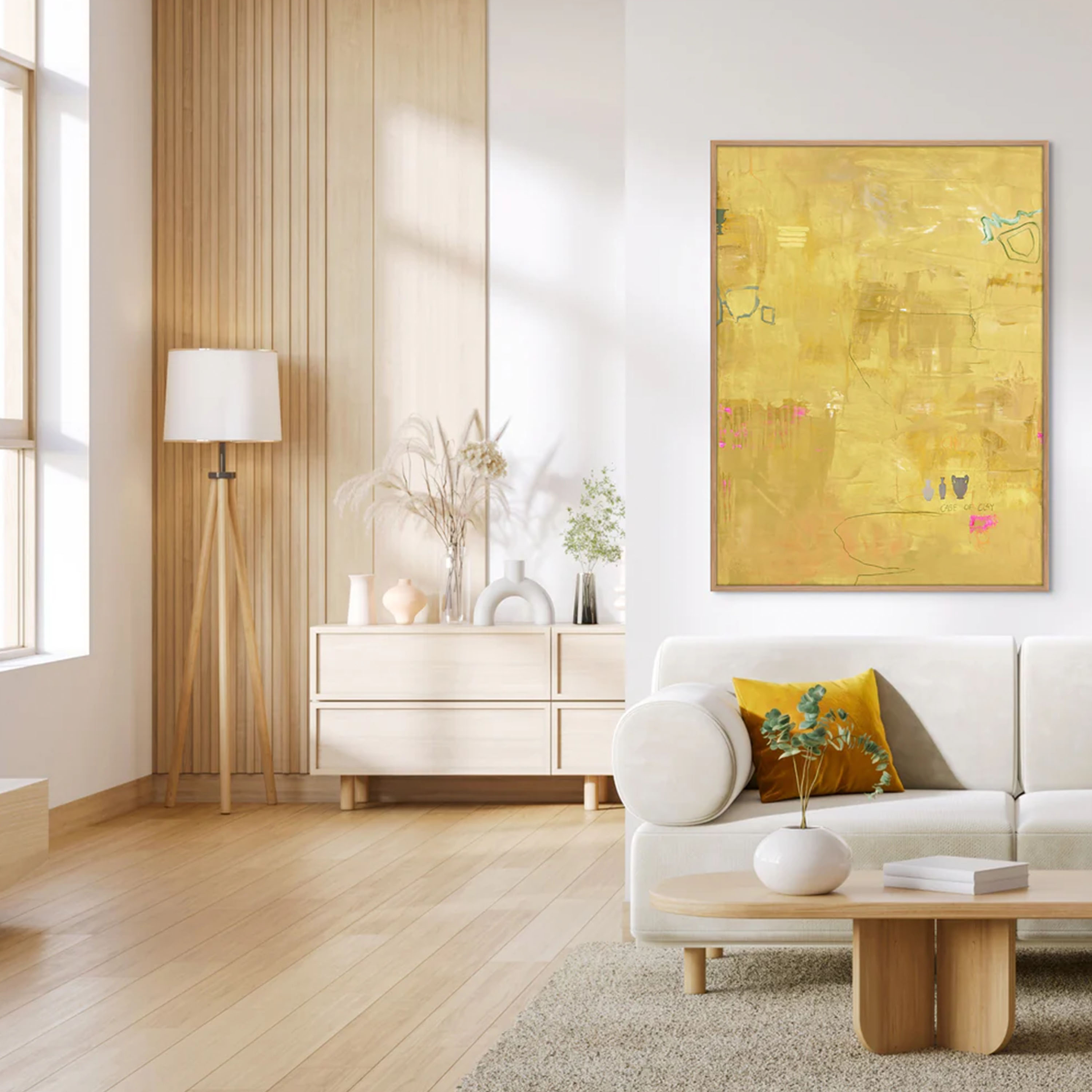 Malerifabrikken Yellow Petite Bilde Eikeramme 90x120