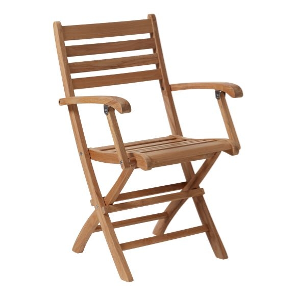 Cinas - York Klappstol Teak - Hvit