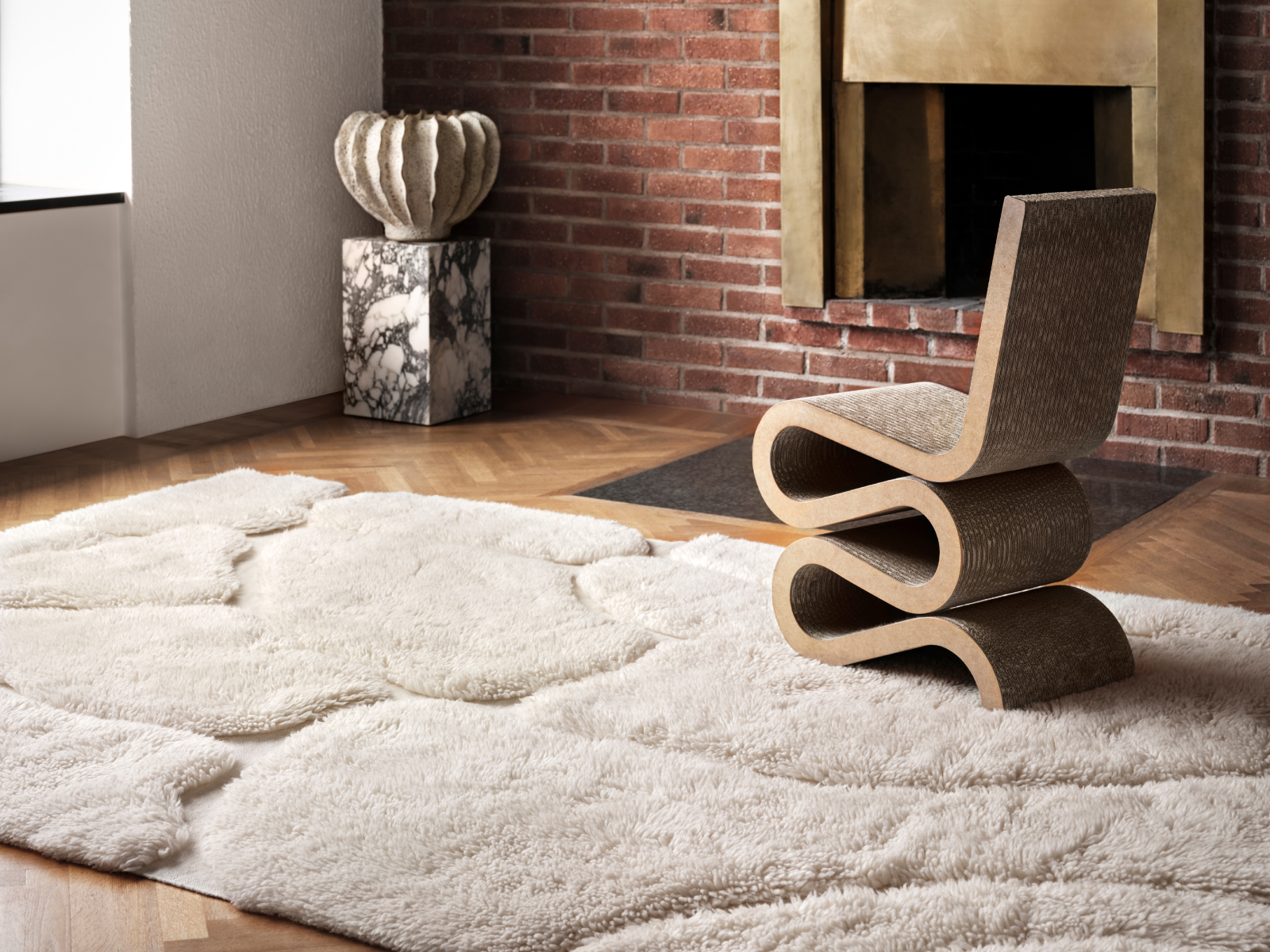 Tinted Kullin Ullteppich Offwhite 300x400