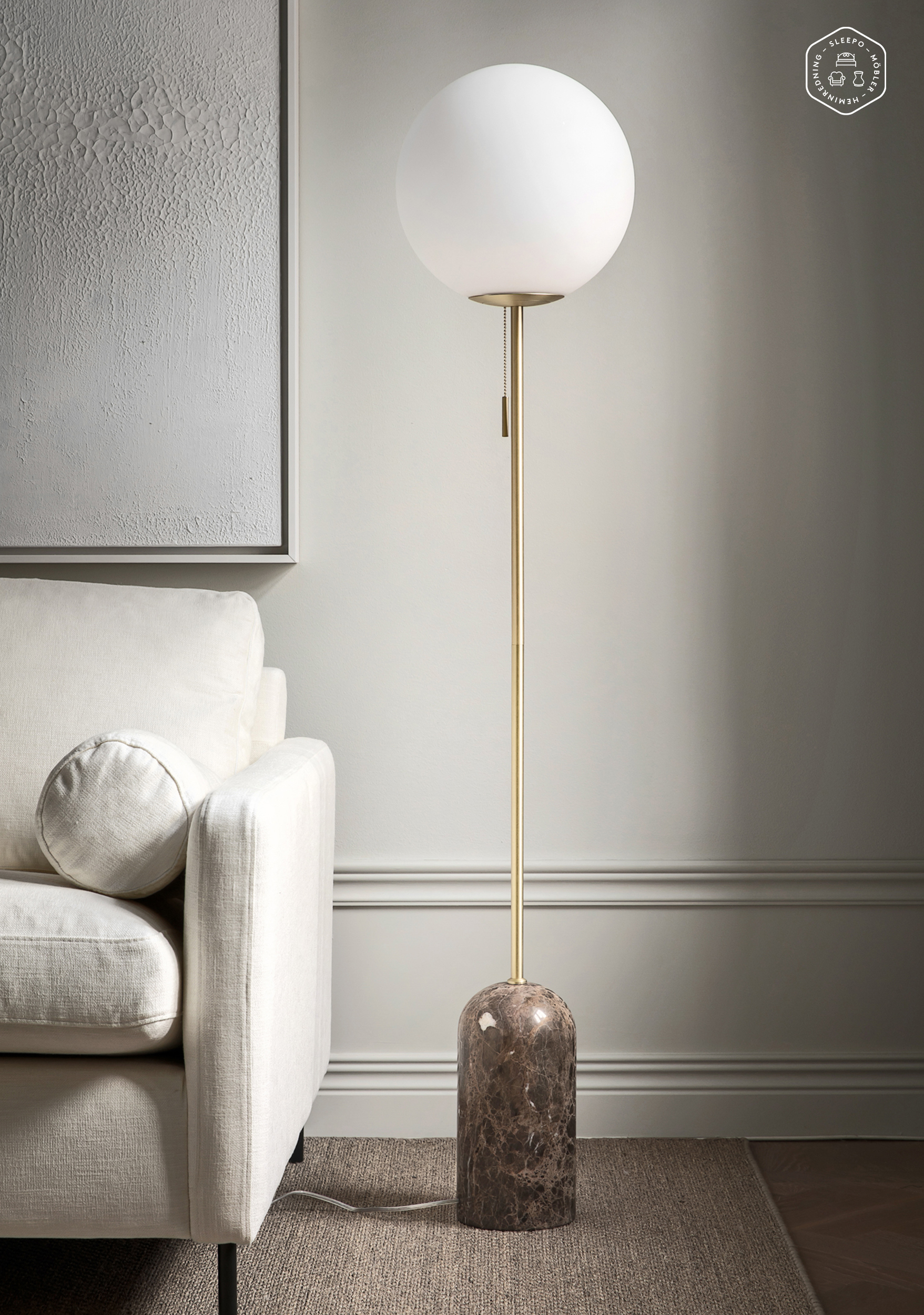 Globen Lighting Torrano Golvlampa Brun