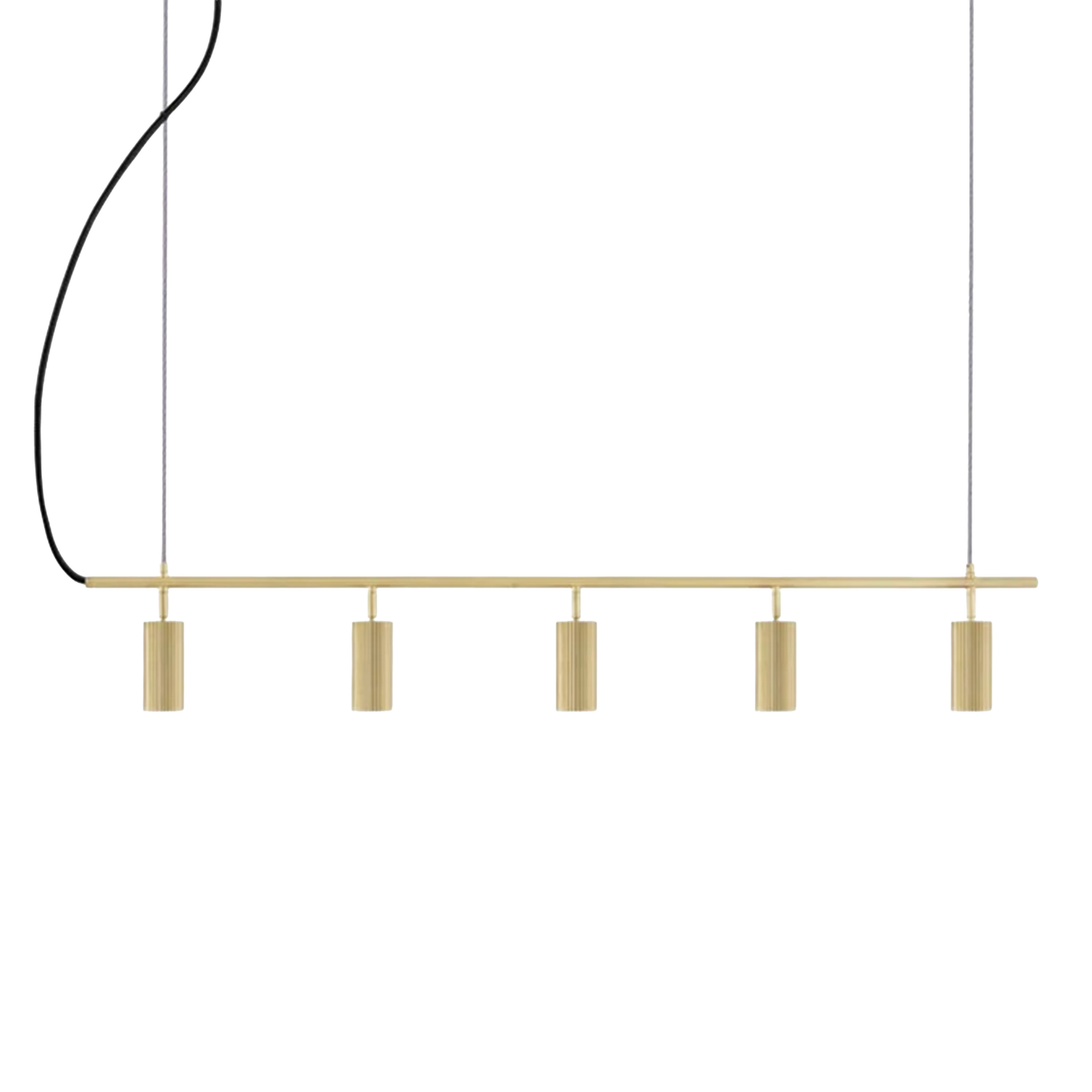 Hubble 5 Long Taklampe Børstet Messing