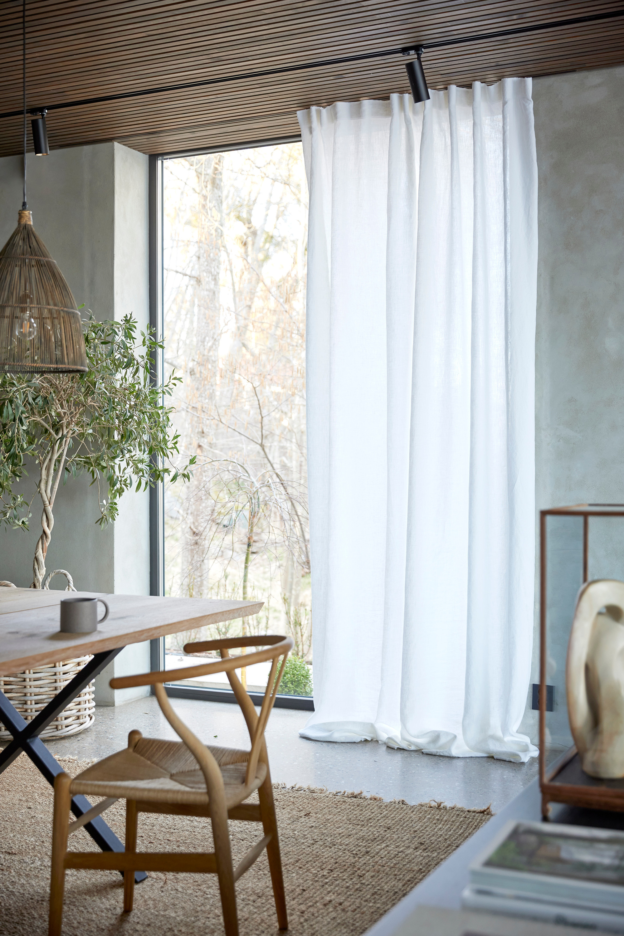 Himla Sunrise Verho Pituus Pellava White 140x290