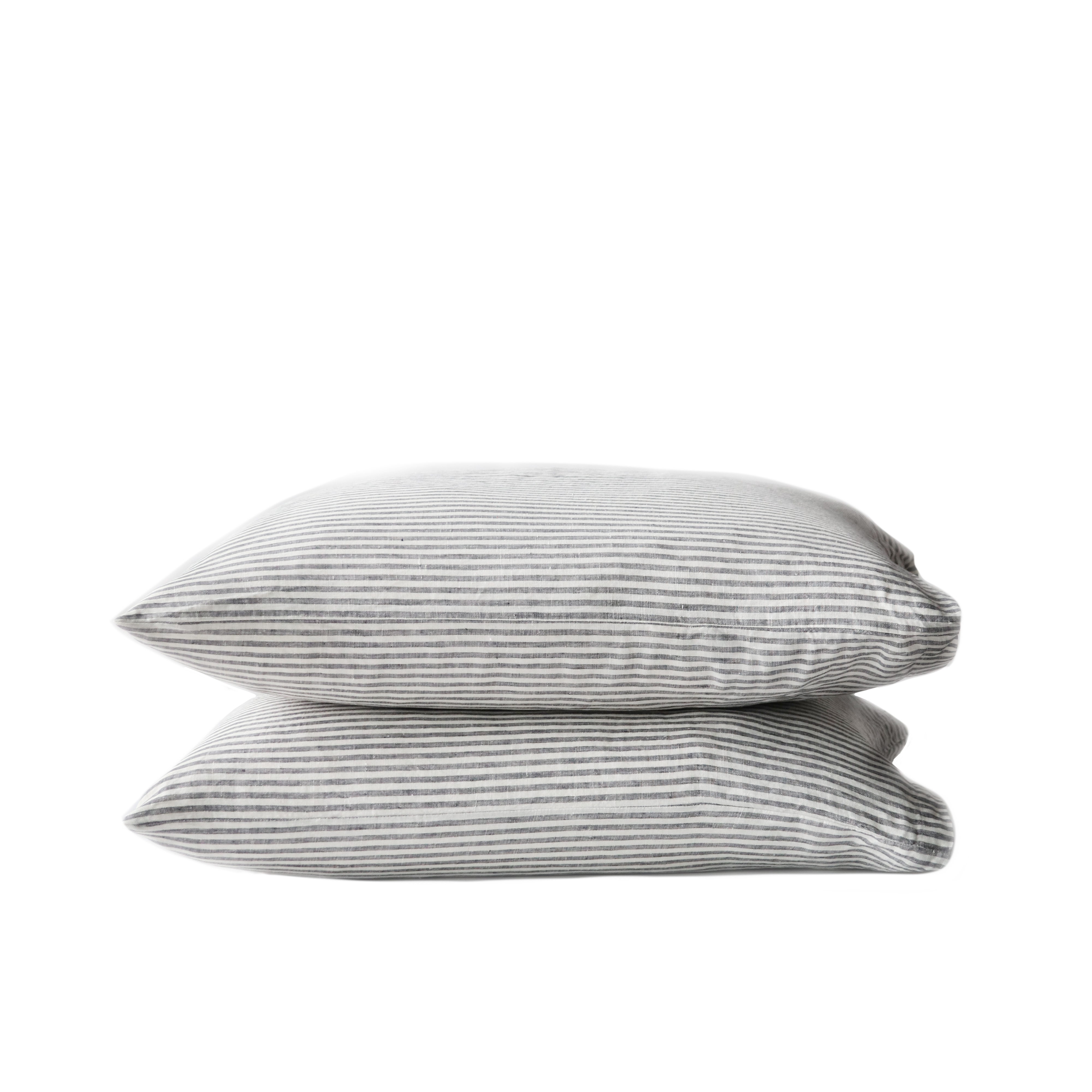 Tell me more - Örngott Linne Grey/White 50x60 2-pack - Grå