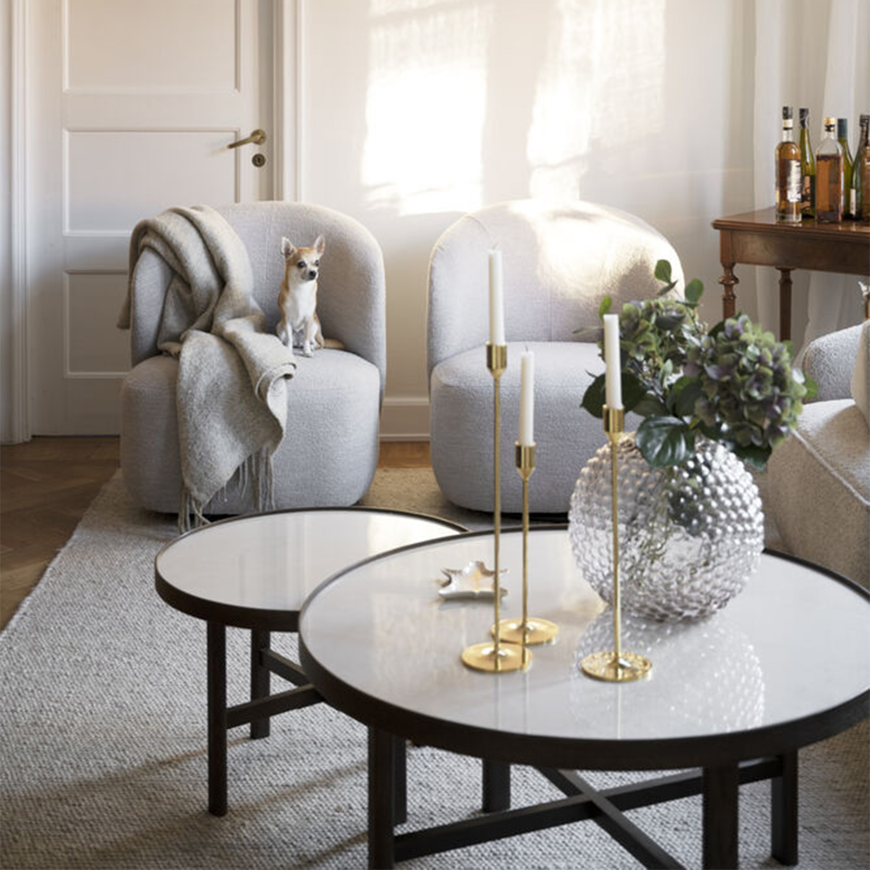 Rowico Home Marsden Couchtisch Beige/Braun Ø90