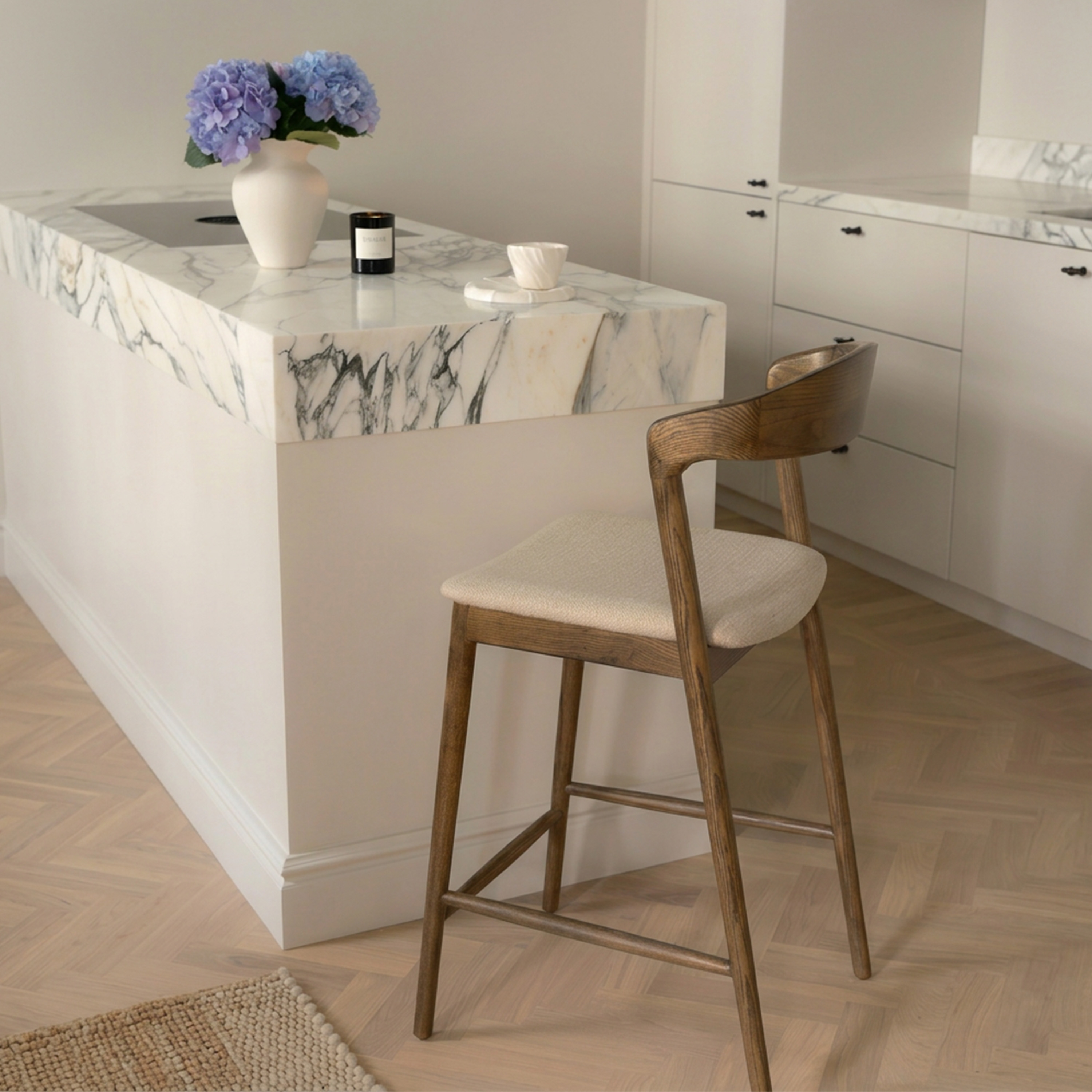 Sleepo Collection Casper-baarituoli Ruskea Petsattu/Luonnollinen