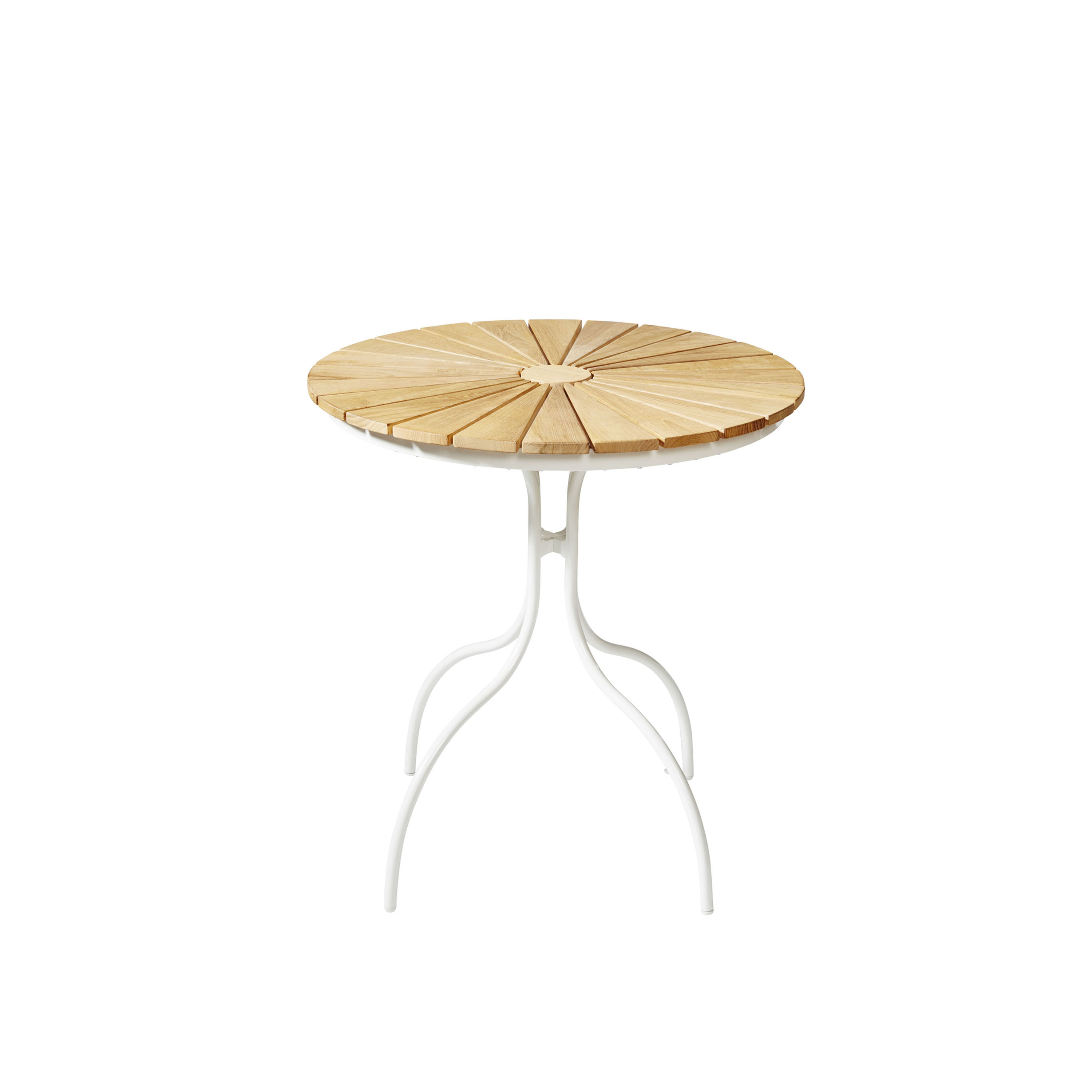 Ellen Cafebord Vit/Teak Ø80