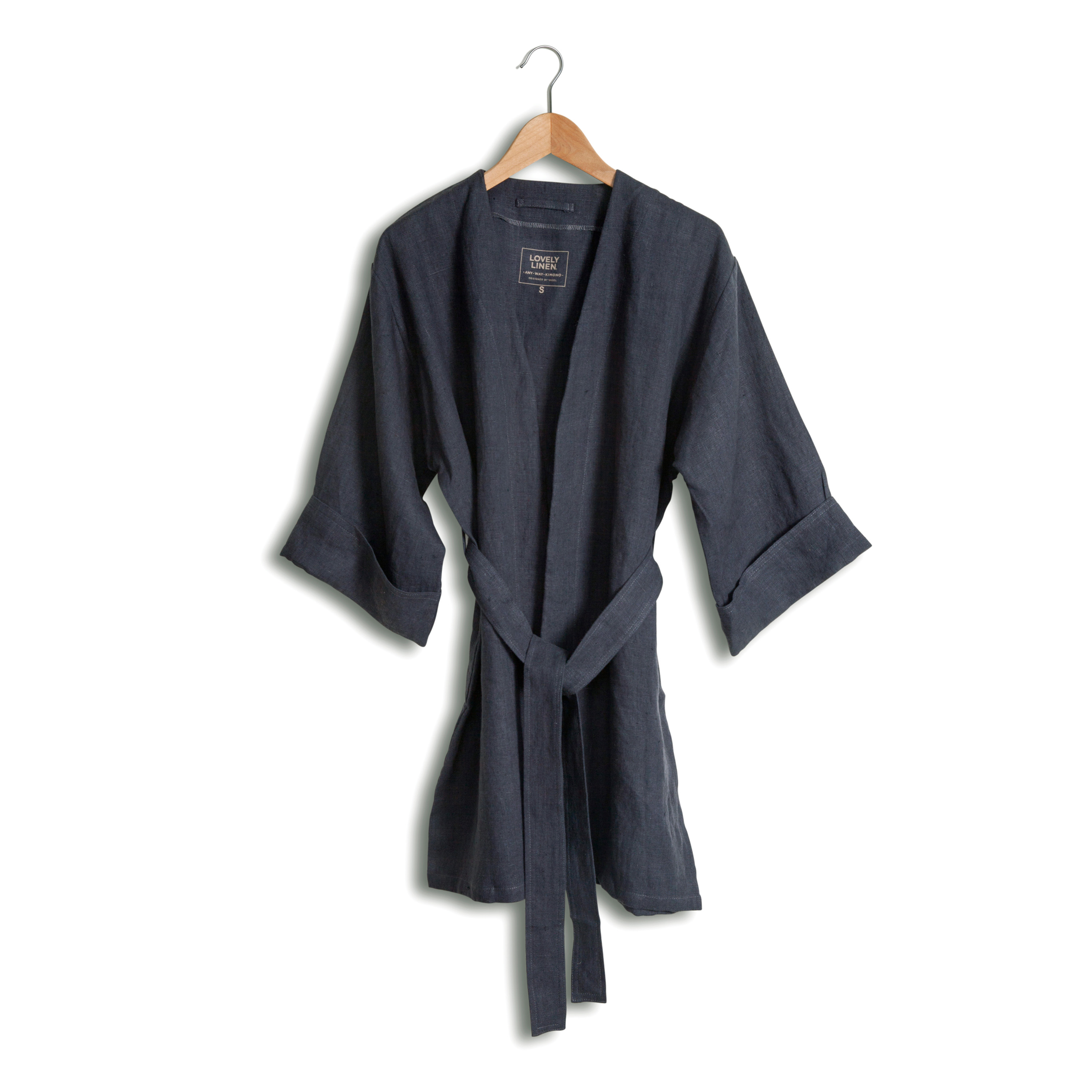Lovely Linen - Kimono Long Grey XL - Grå