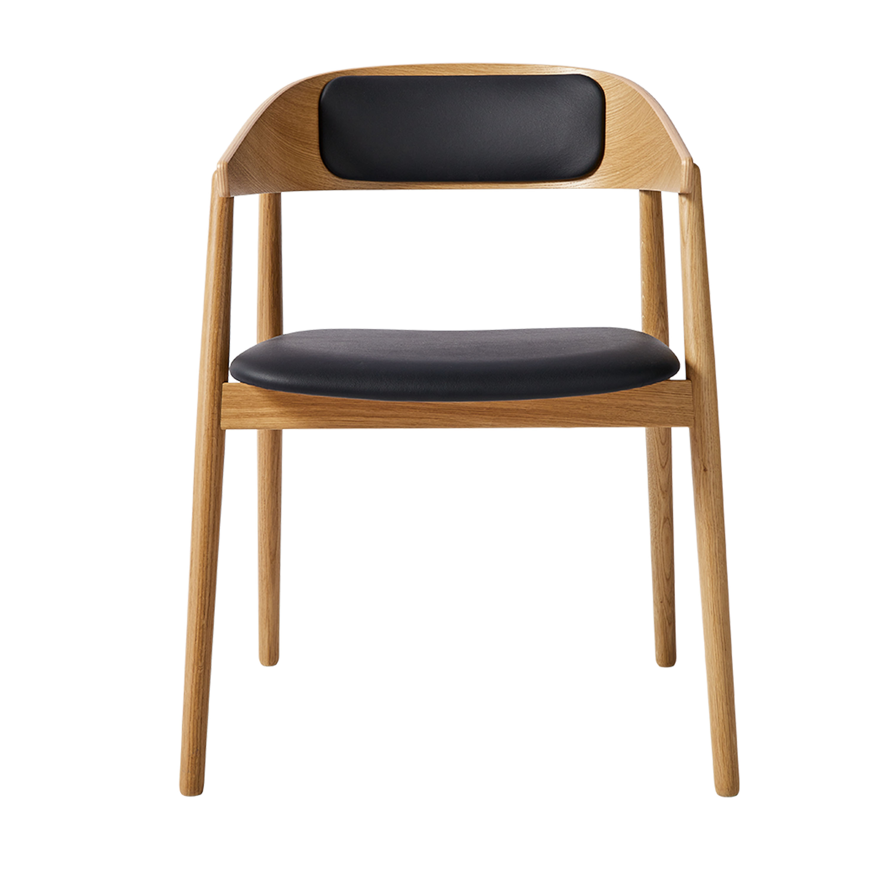 AC2 Karmstol Delklädd Rökt Oljad Ek/Svart Läder