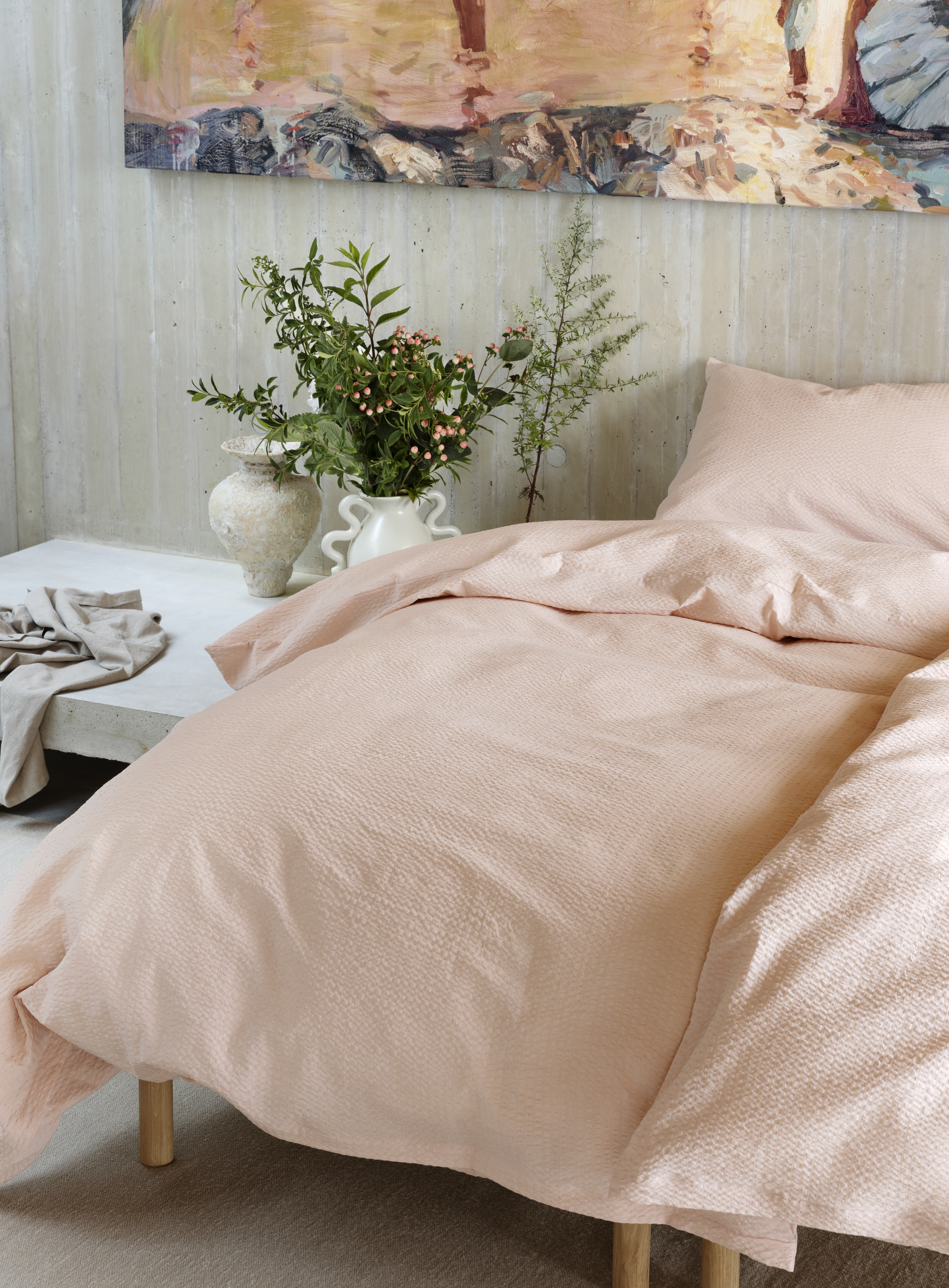 Høie Sol Pussilakanasett Vaaleanpunainen 150x210/50x60