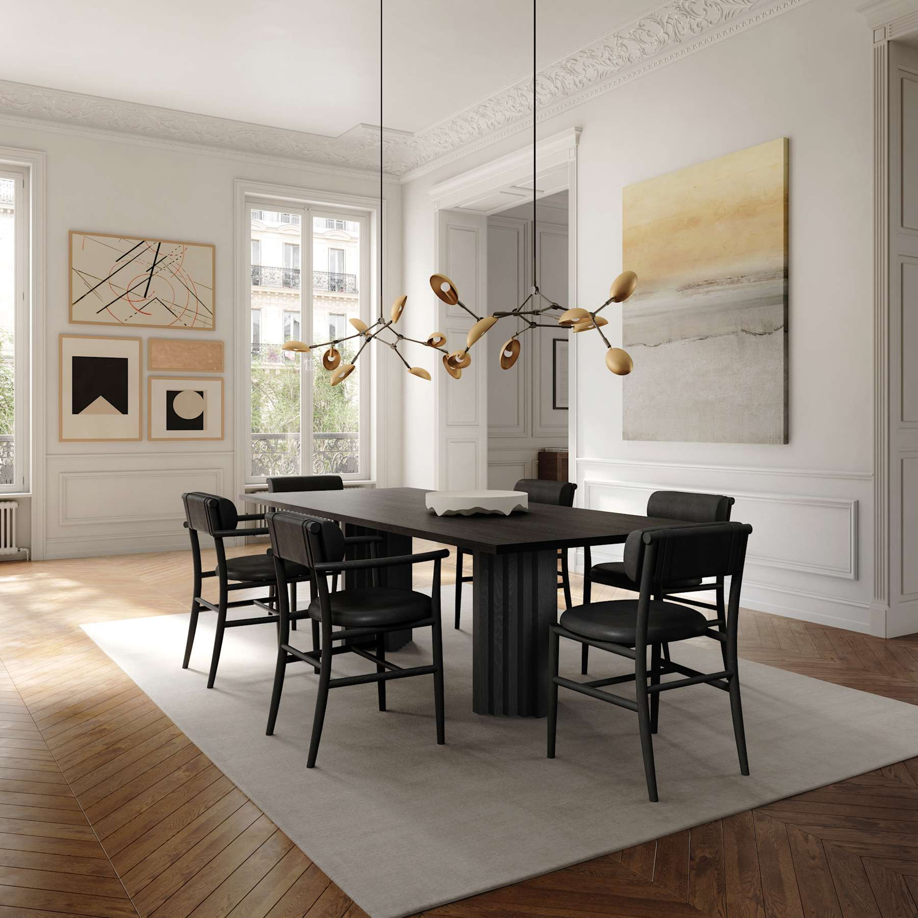 101 Copenhagen Nama Esszimmerstuhl Coffee Black/Aniline Leather Black