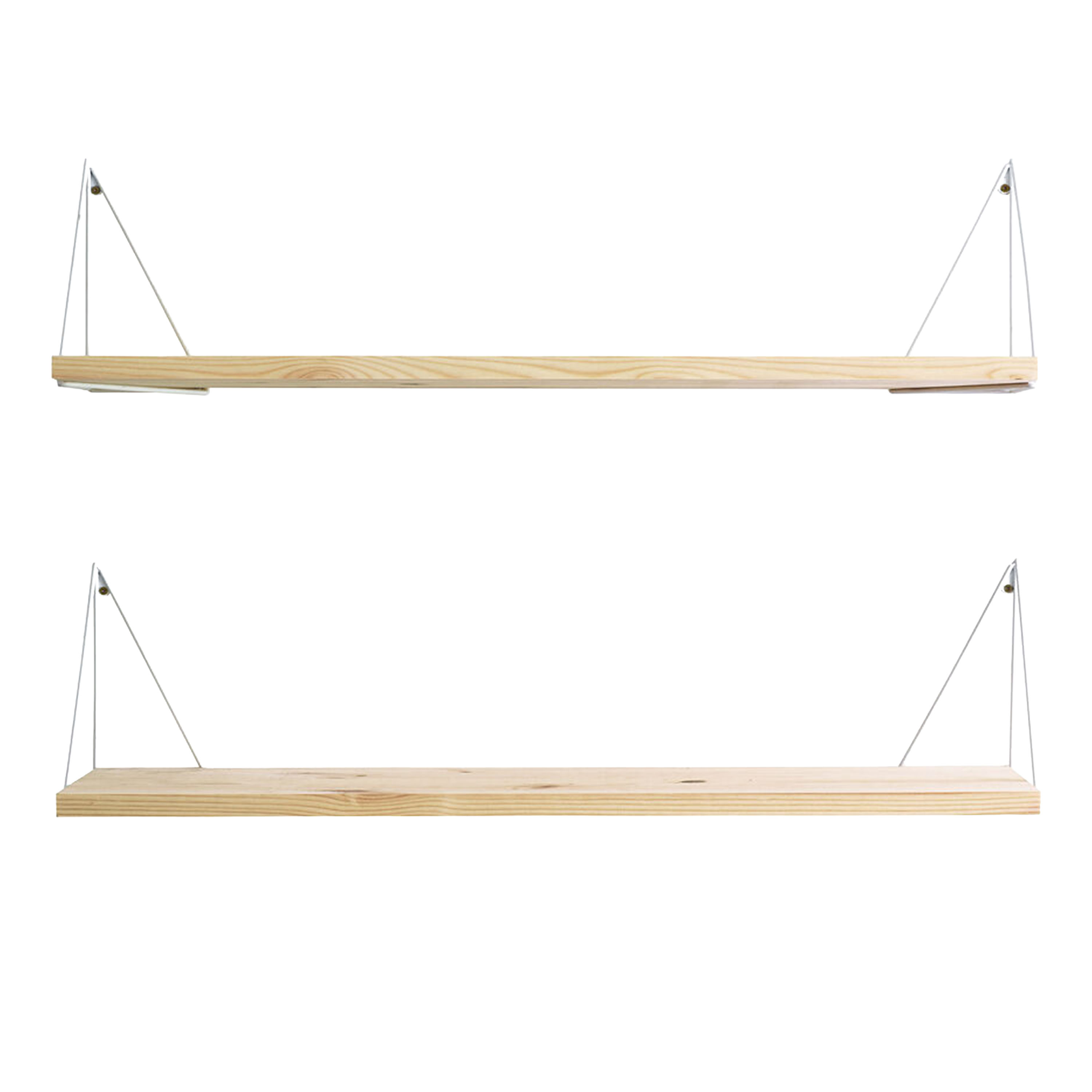 Pythagoras Play Wandregal Natur Kiefer/Weiß 20x80cm 2-Pack