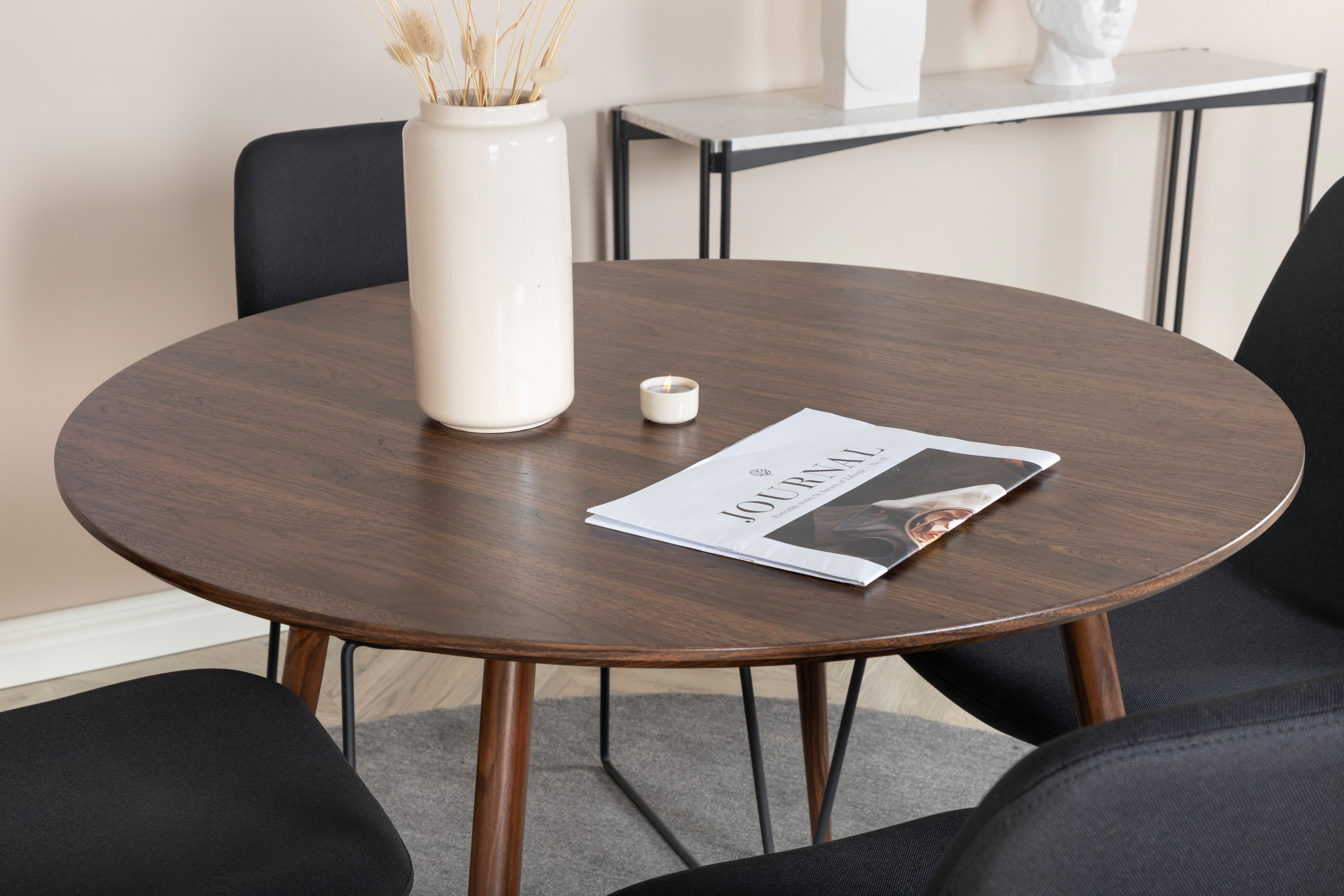 Venture Home Carina Matbord Valnöt Ø100