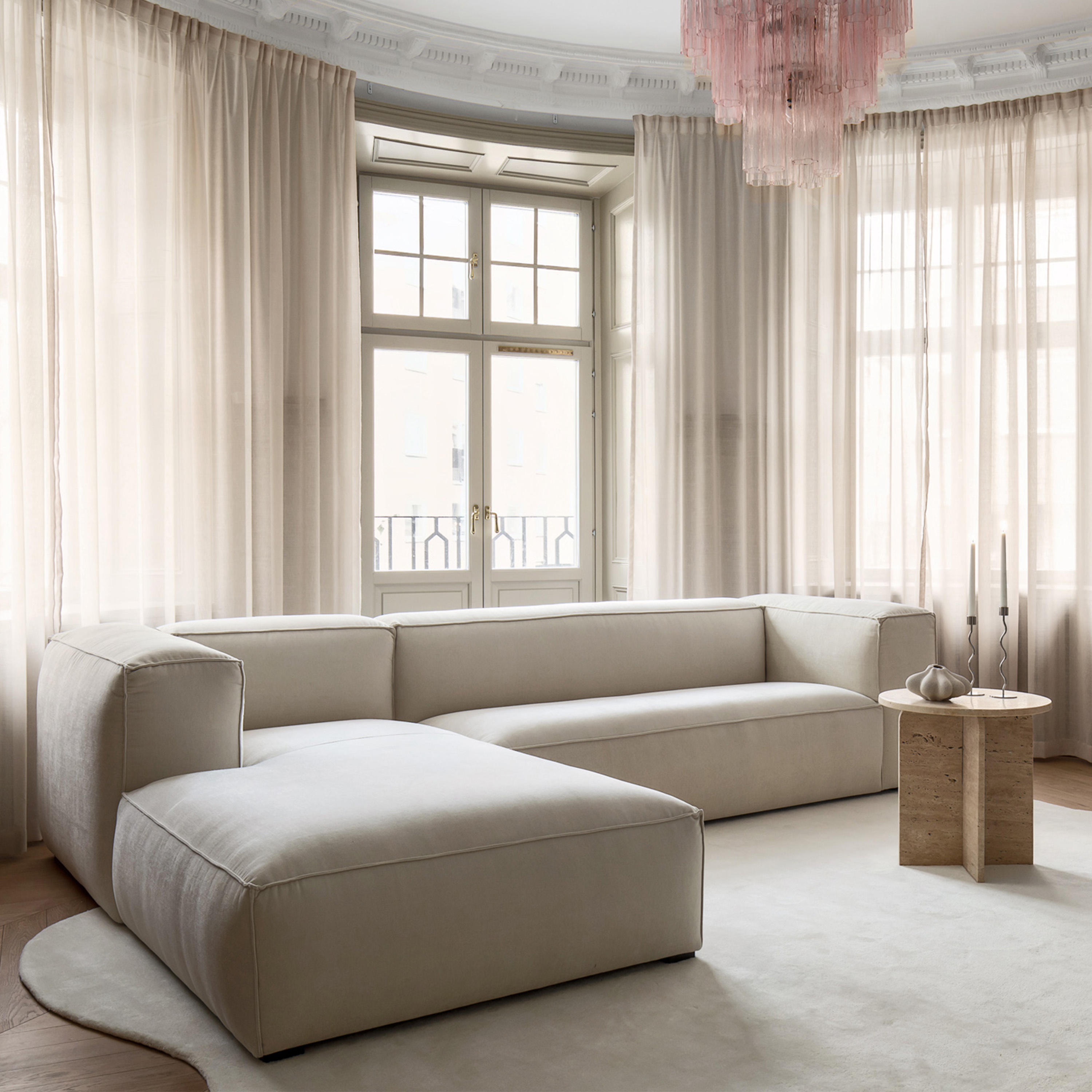 Sleepo Collection Luca Divaanisohva Vasen Creme 309cm