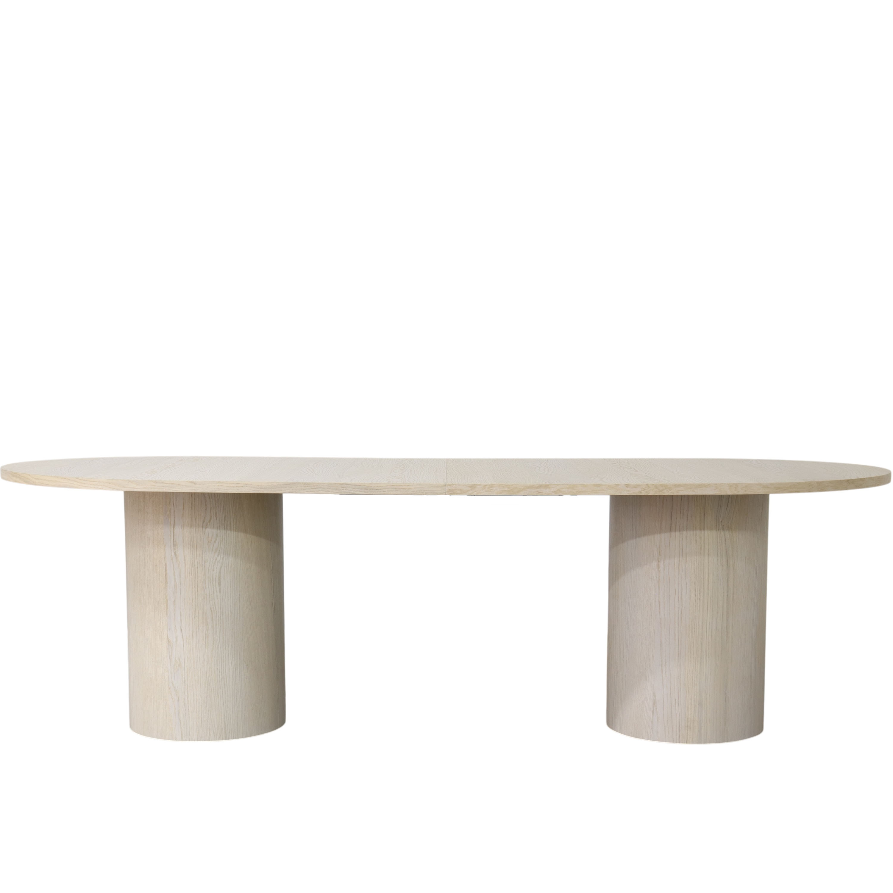 Bella Dining Table White Oiled Oak 250+50+50