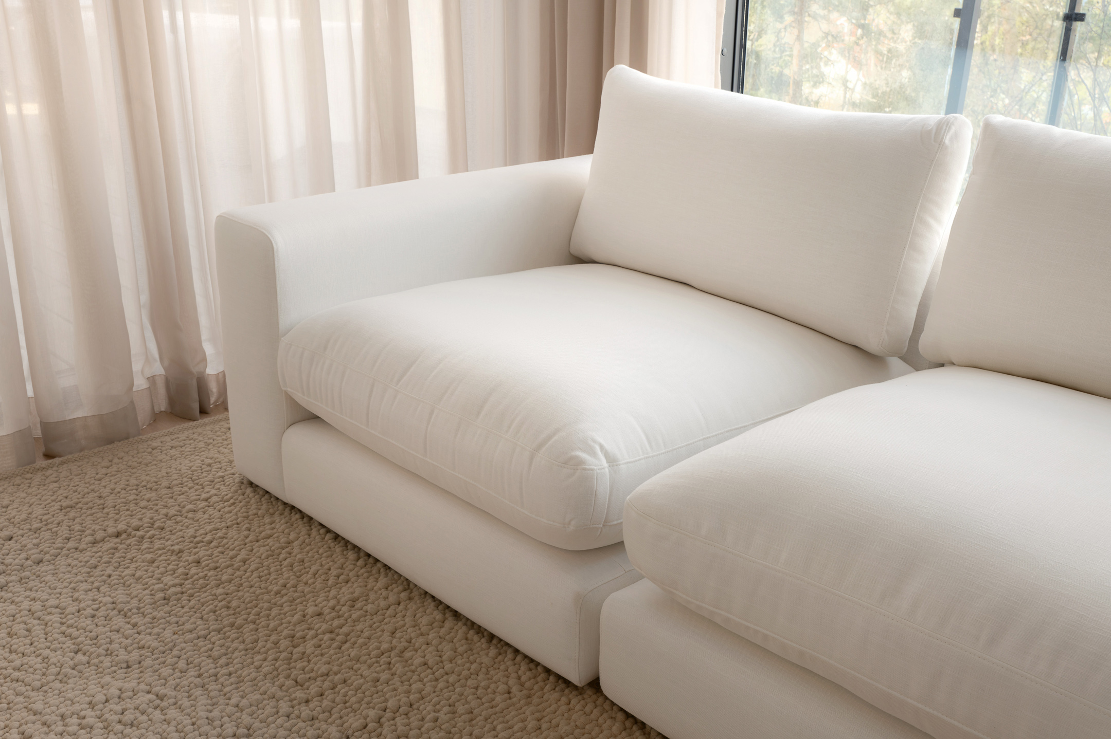 Sleepo Collection Capri 1 istuttava sohvaosa Oikea Käsinoja Valkoinen 107cm