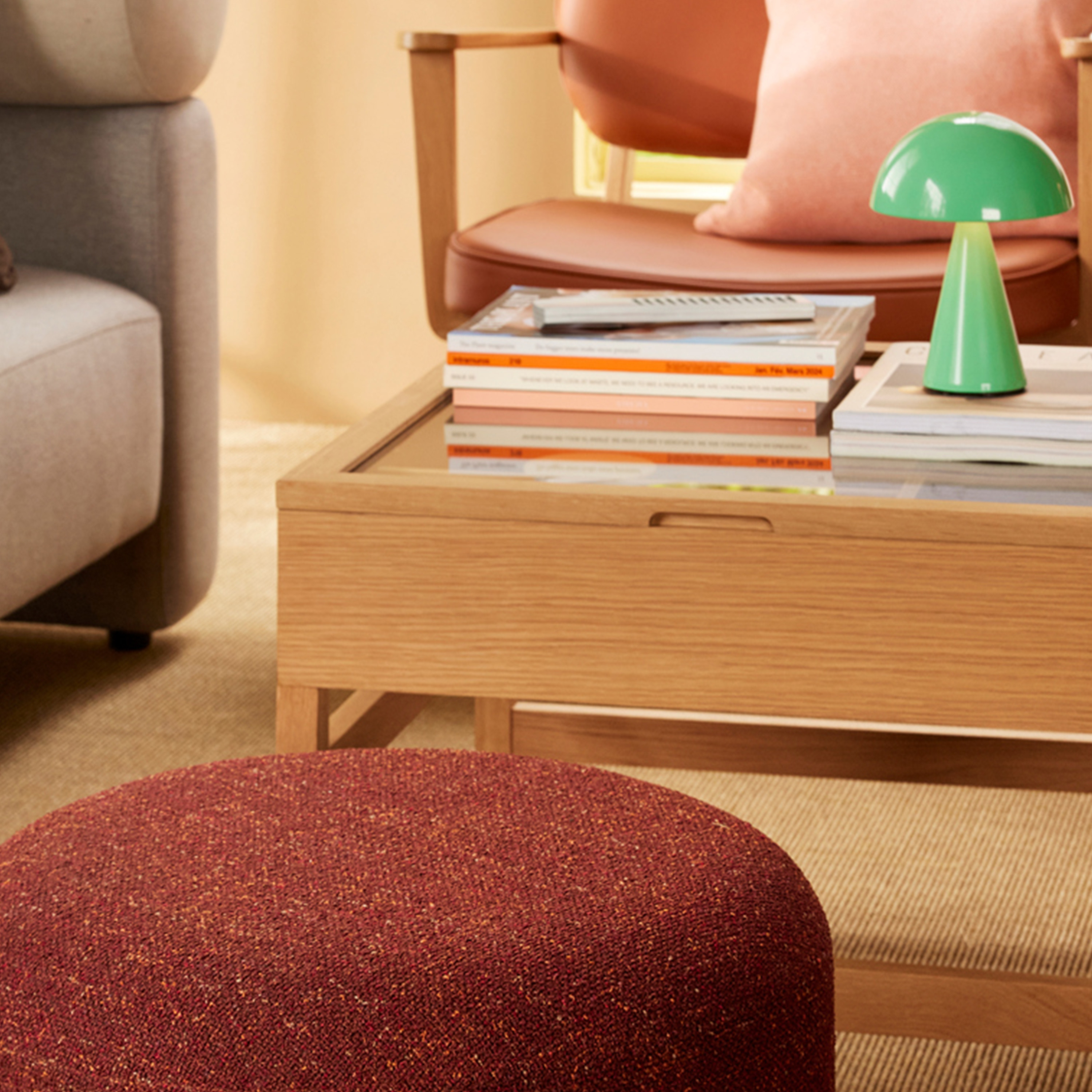 Hübsch Glitz Sofabord Natural 60cm