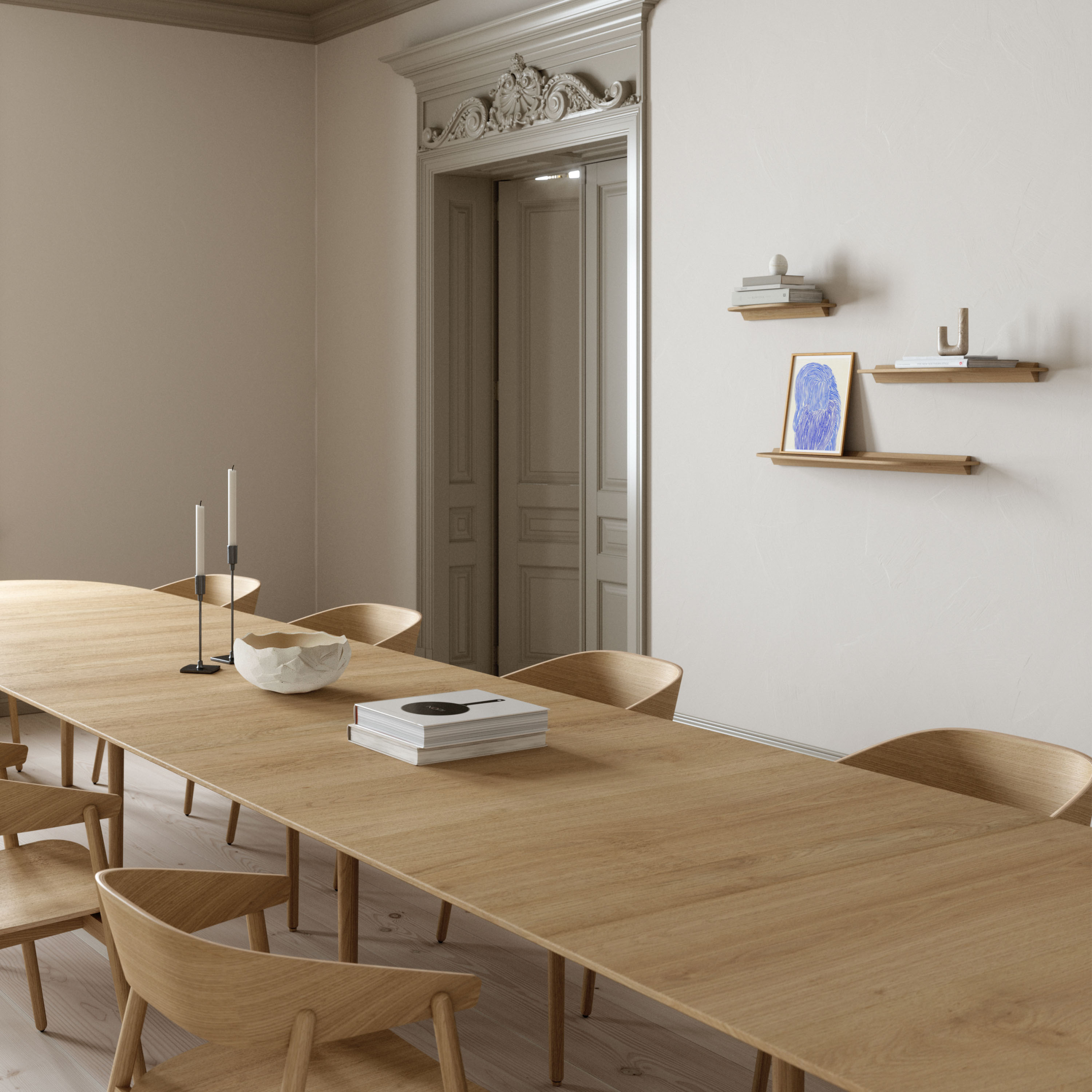 Andersen Furniture Shelf 1 Seinähylly Valkopigmentoitu Tammi 40x18