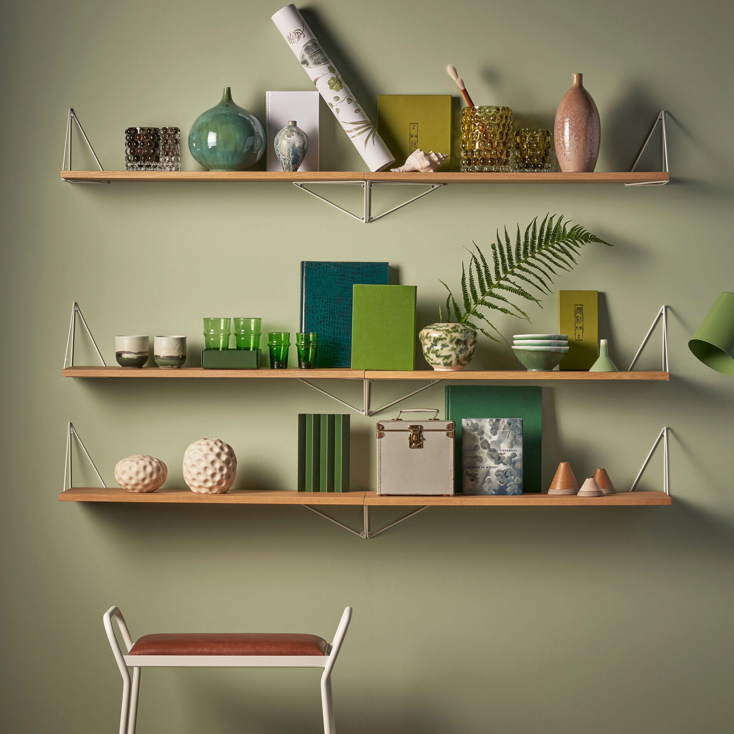 Maze Pythagoras Shelf Natural Oak 20x80cm