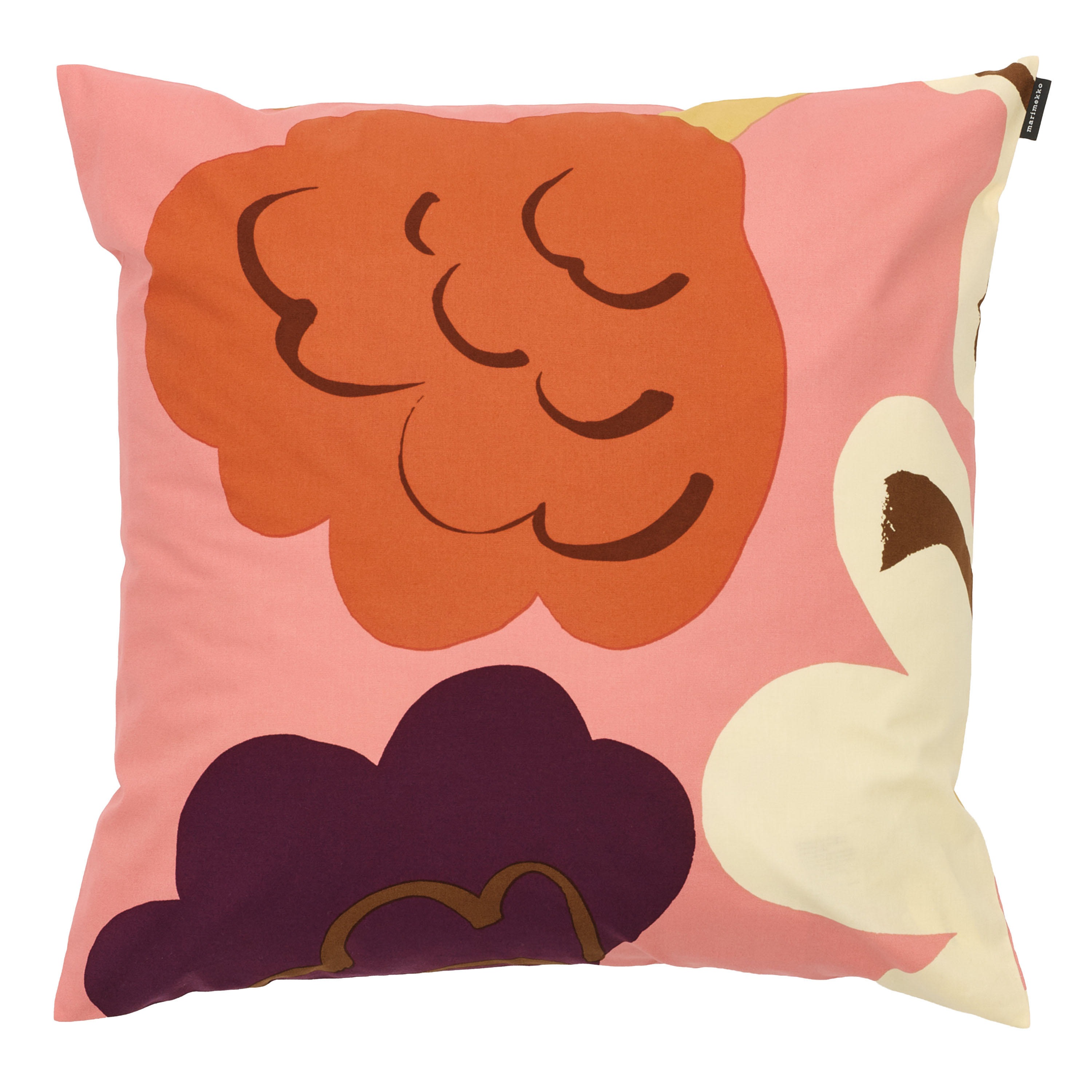 Kukasta Kukkaan Putetrekk Pink/Off White/Plum/Terracotta 50x50