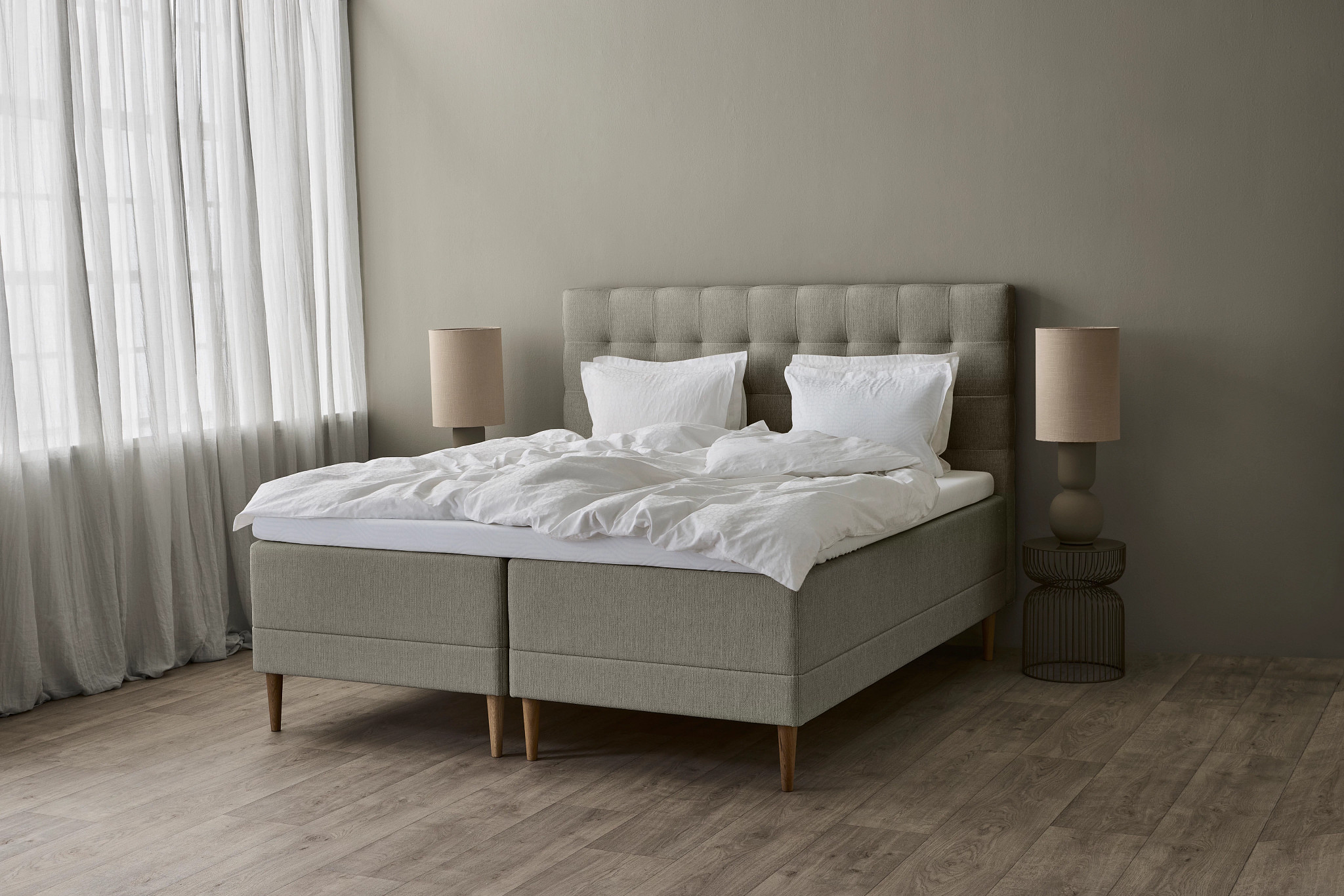 Tempur Promise Ramsäng Warm Grey 160x200 ProLuxe SmartCool 10cm Mjuk Rundat Ekben 19cm