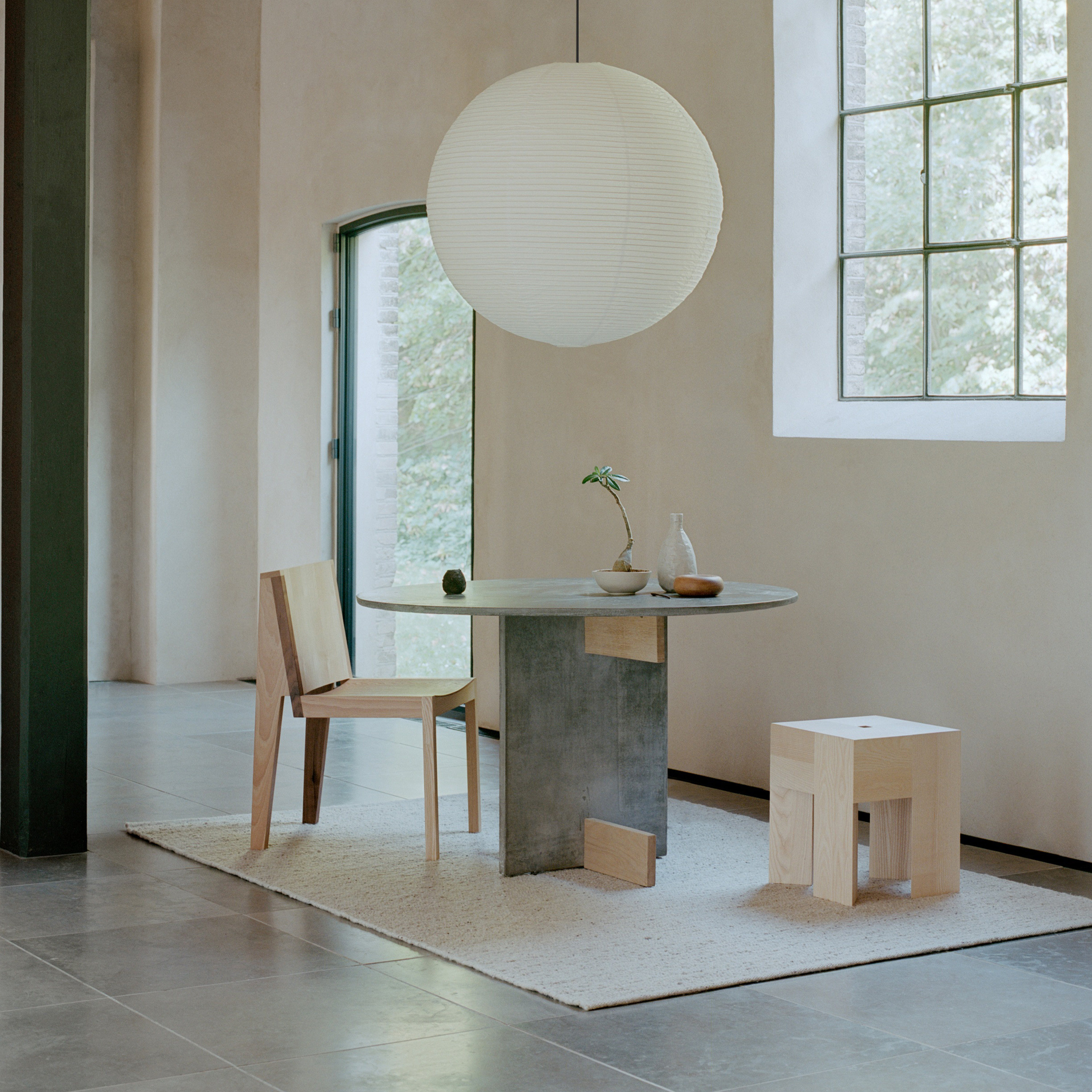 Linie Design Melange Sky Wollteppich Silver 250x350