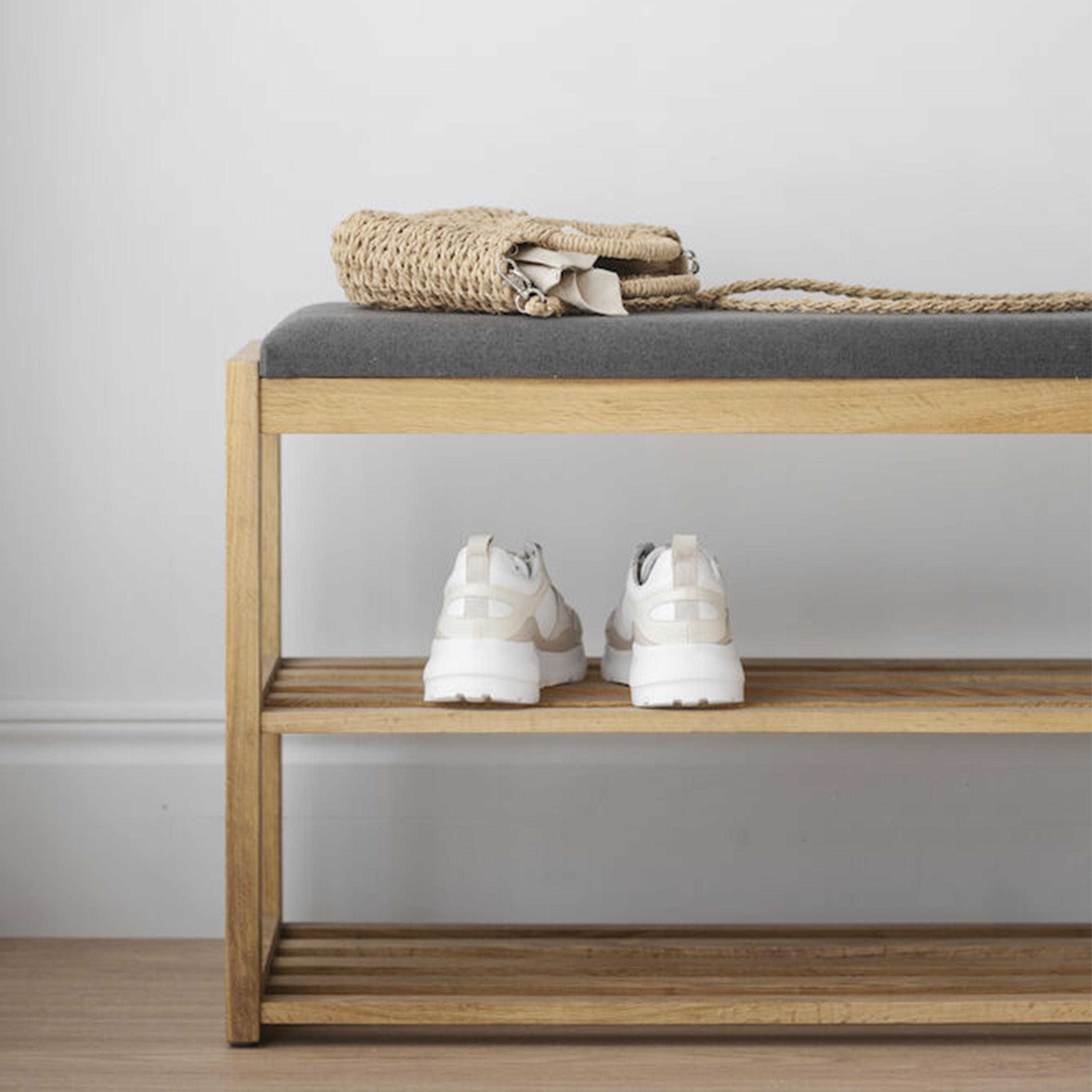 Rowico Home Confetti Skoställ/Sittbänk Ek/Mörkgrå