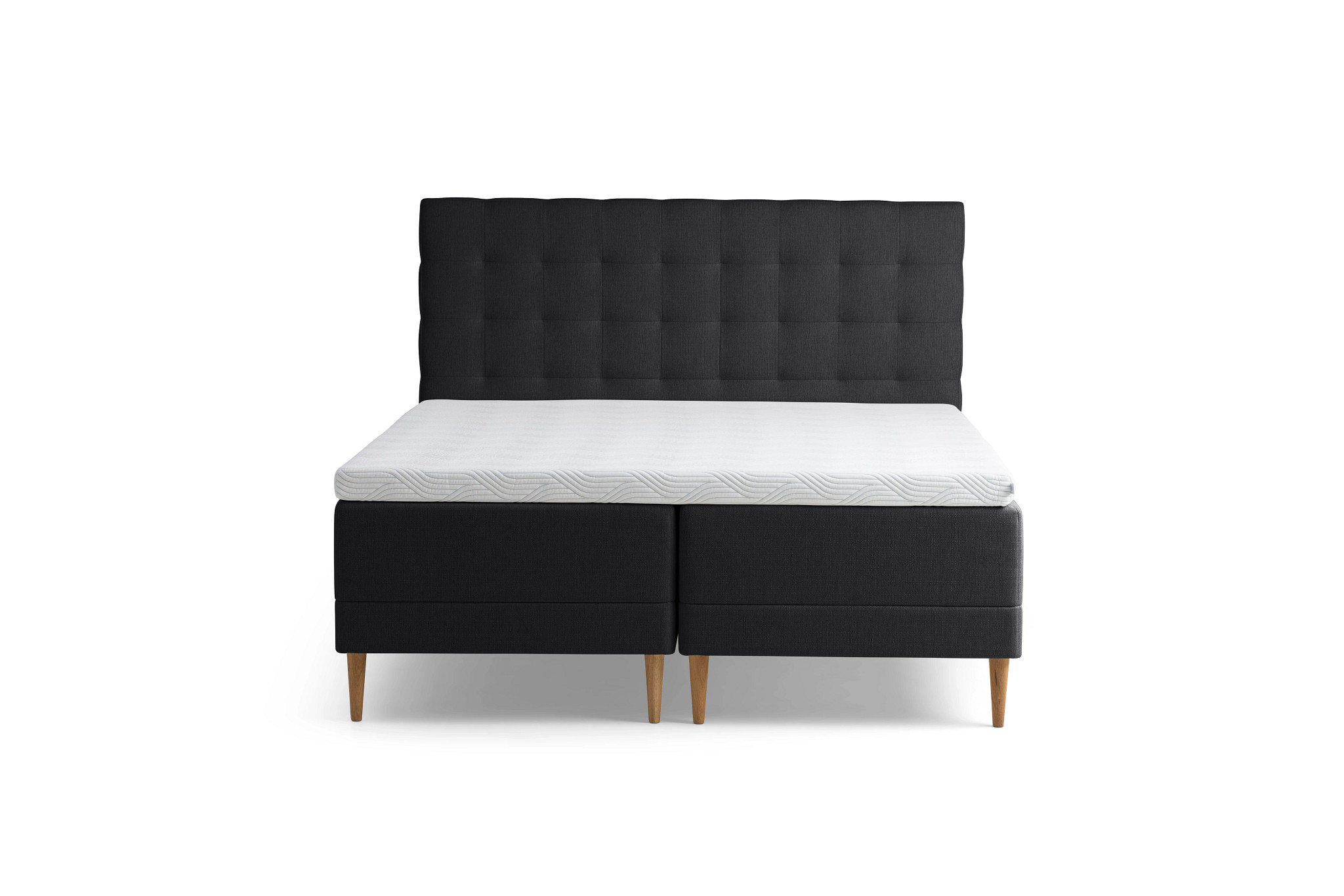 Tempur Promise Ramsäng Dark Grey 90x200 ProLuxe SmartCool 10cm Mjuk Metallben Krom 19cm