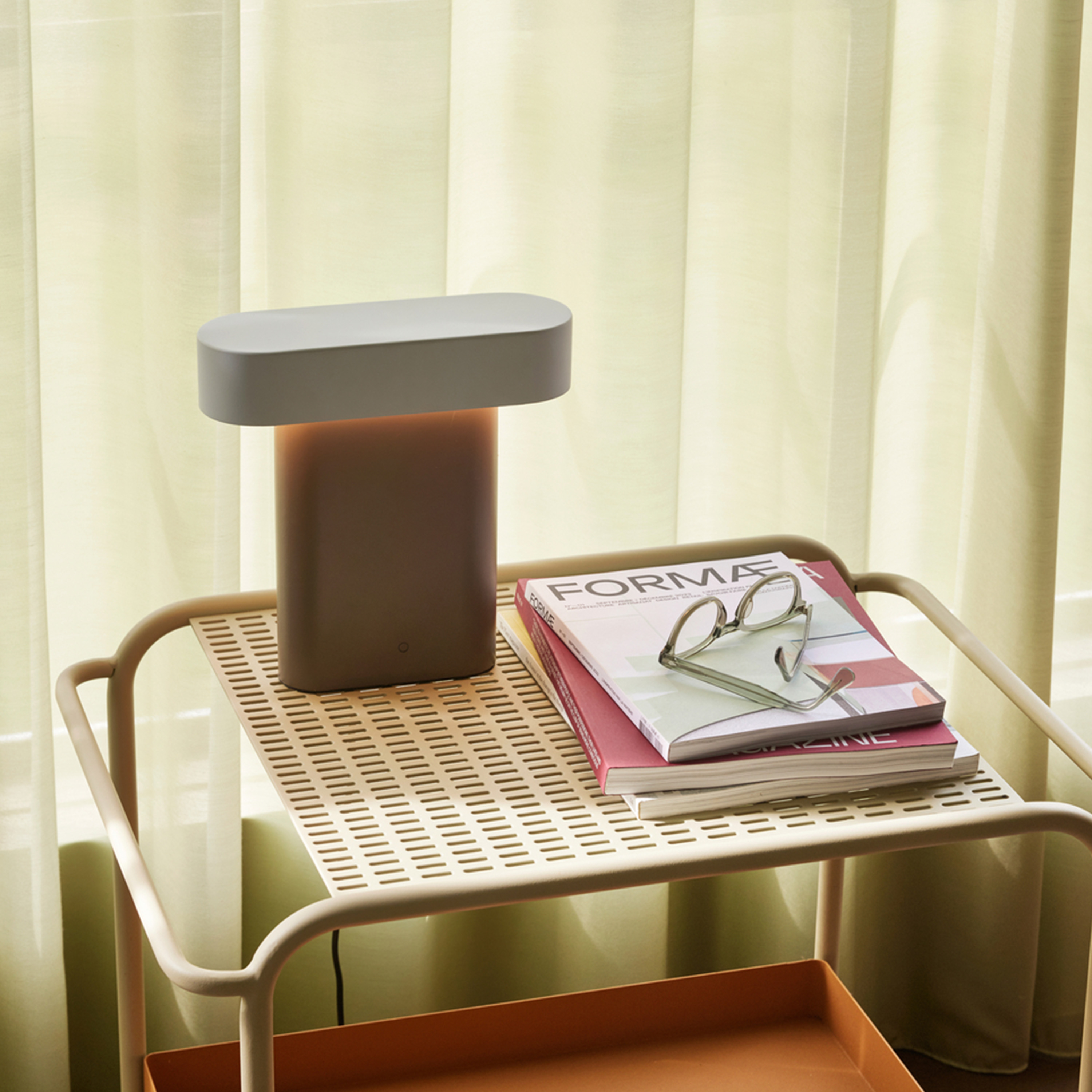 Hübsch Sleek Bordlampe Brown/Light grey 25cm